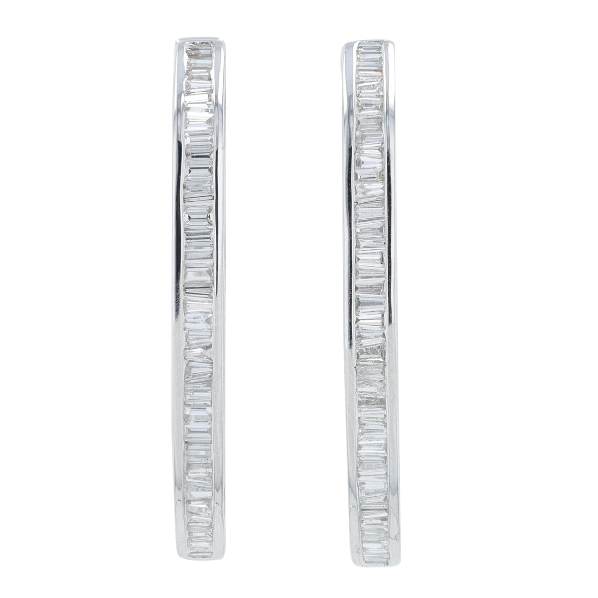 14K WG 1.30 CT Diamond Hoops