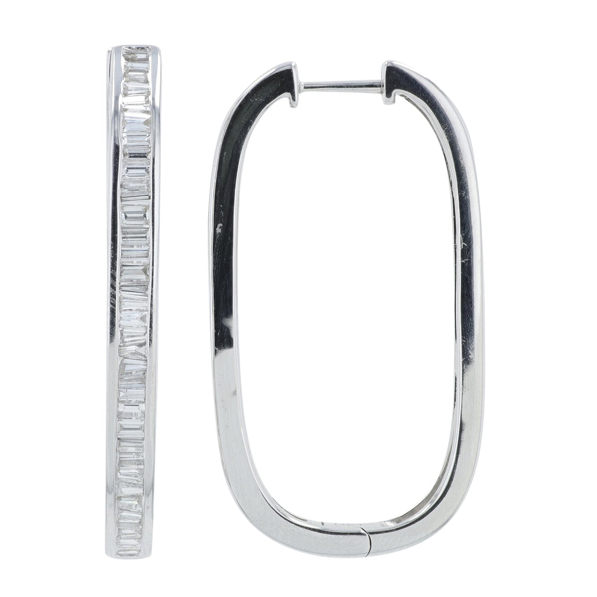14K WG 1.30 CT Diamond Hoops