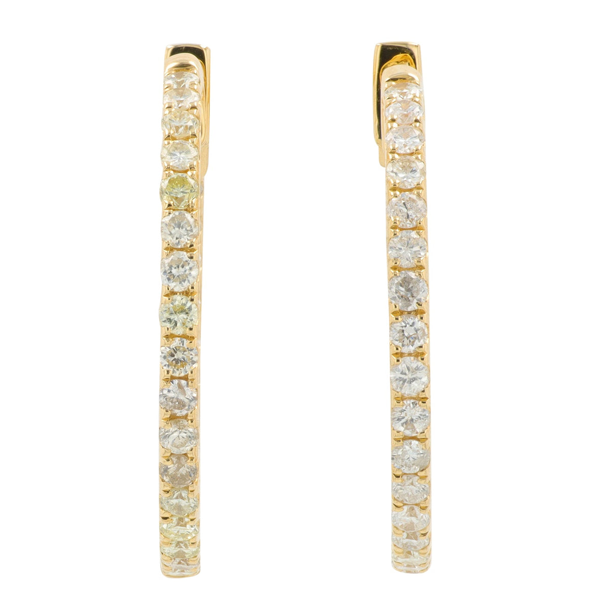 14K YG 1 CT Diamond Inside-Out Hoops