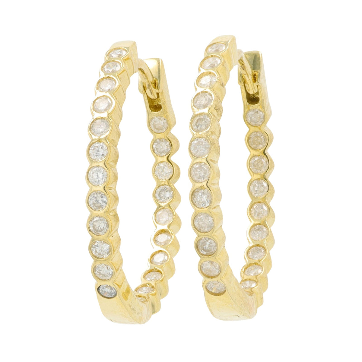 14K .50 CT Diamond Inside-Out Hoops<p><strong>More Colors Available</p></strong>