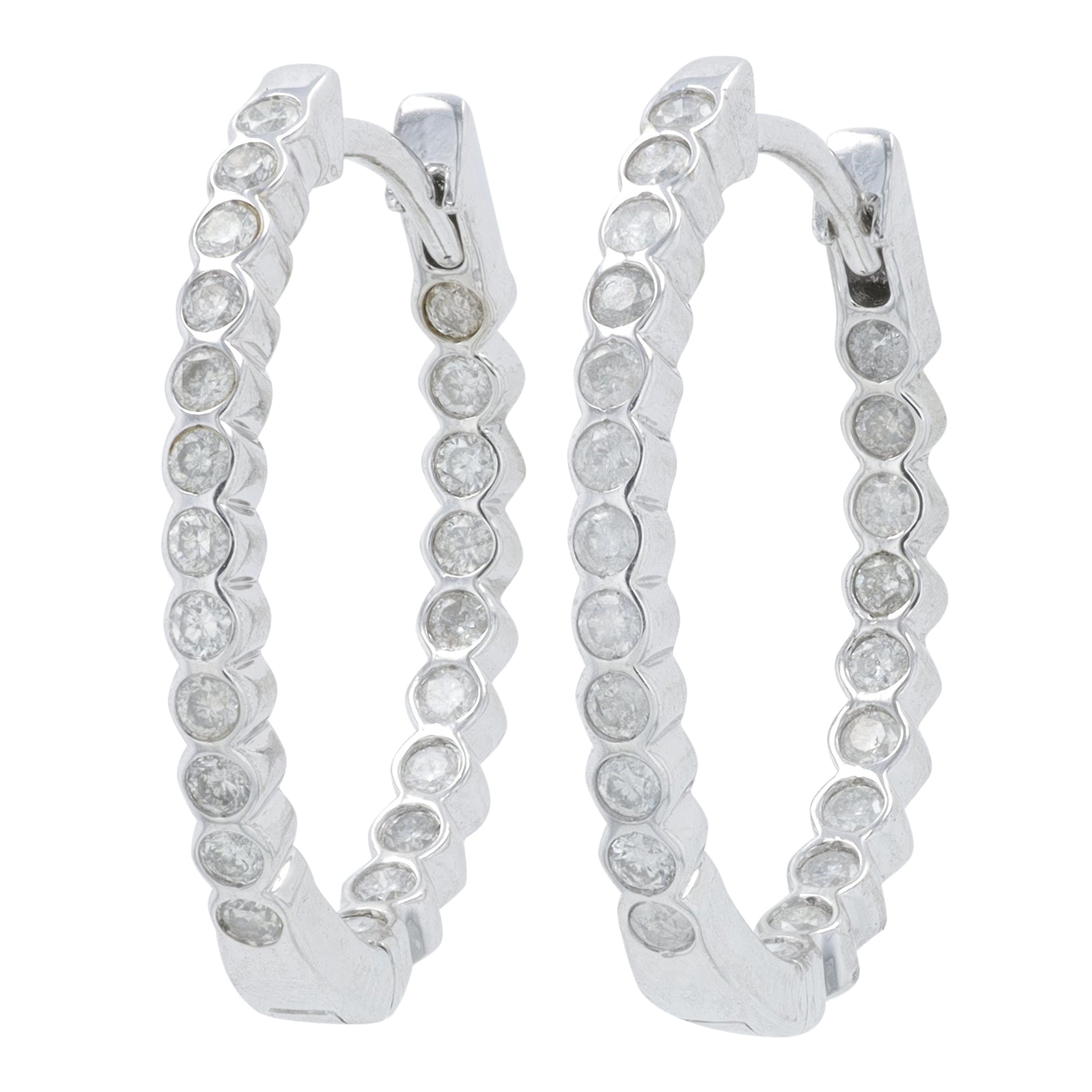 14K .50 CT Diamond Inside-Out Hoops<p><strong>More Colors Available</p></strong>