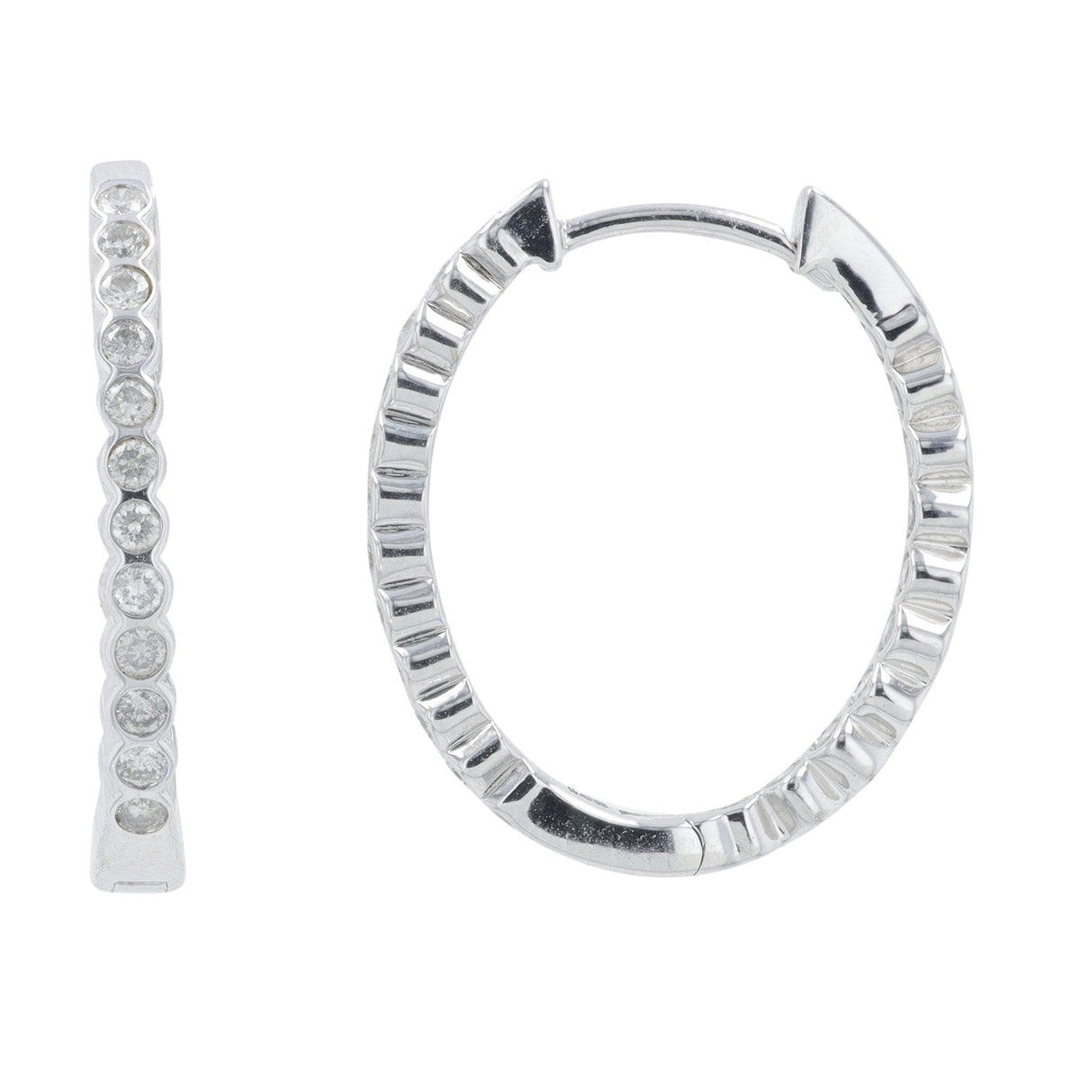 14K .50 CT Diamond Inside-Out Hoops<p><strong>More Colors Available</p></strong>