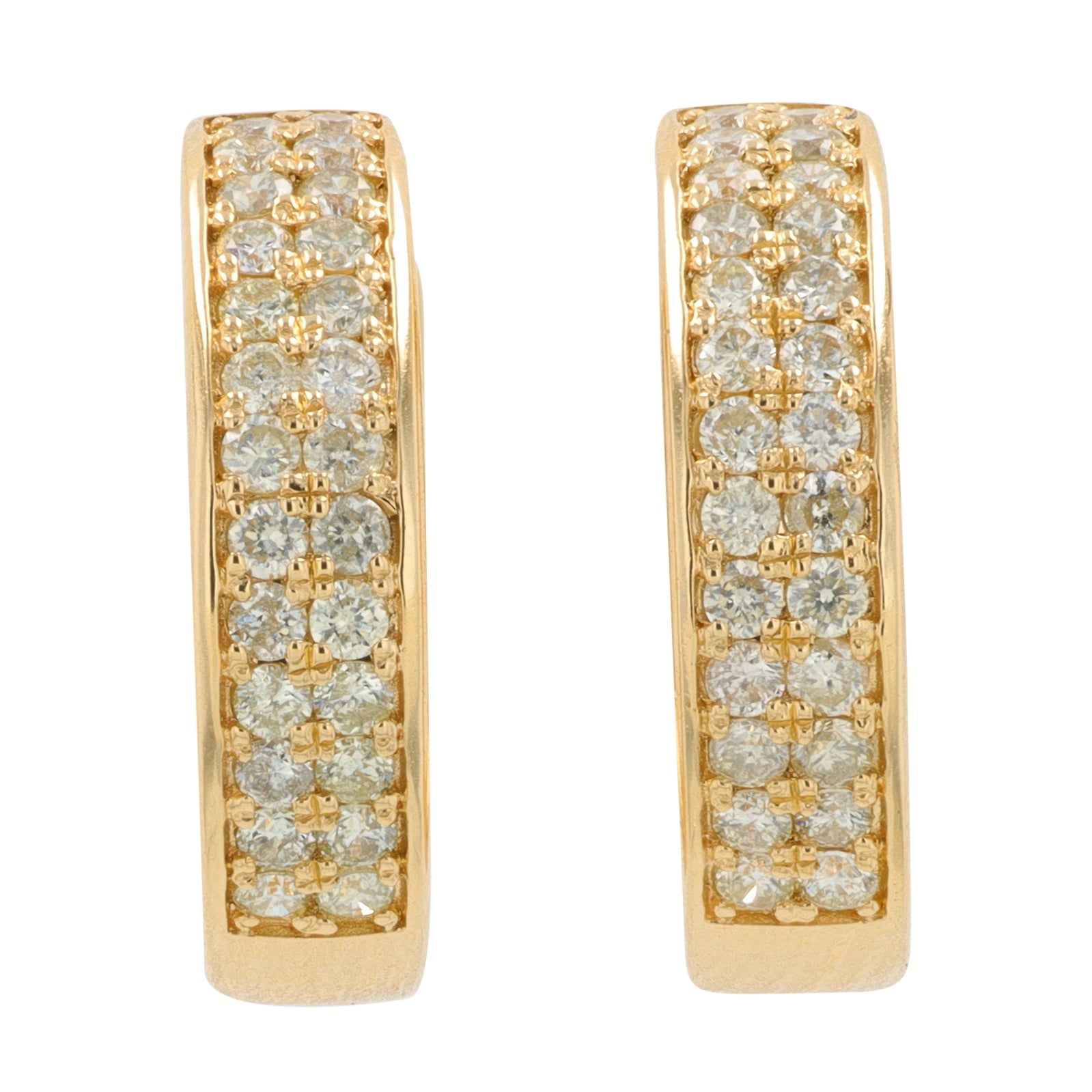 14K YG .50 CT Diamond Hoops