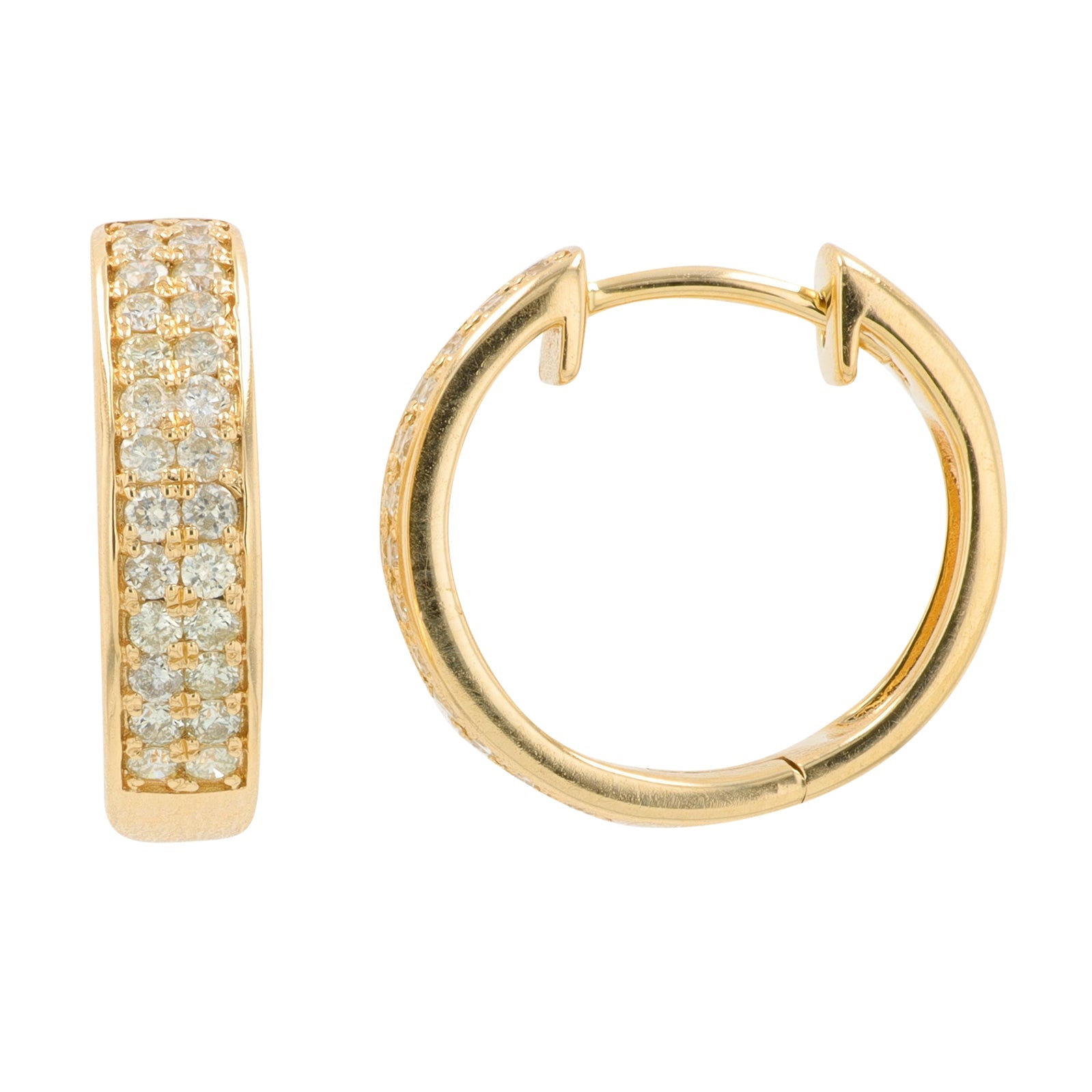 14K YG .50 CT Diamond Hoops