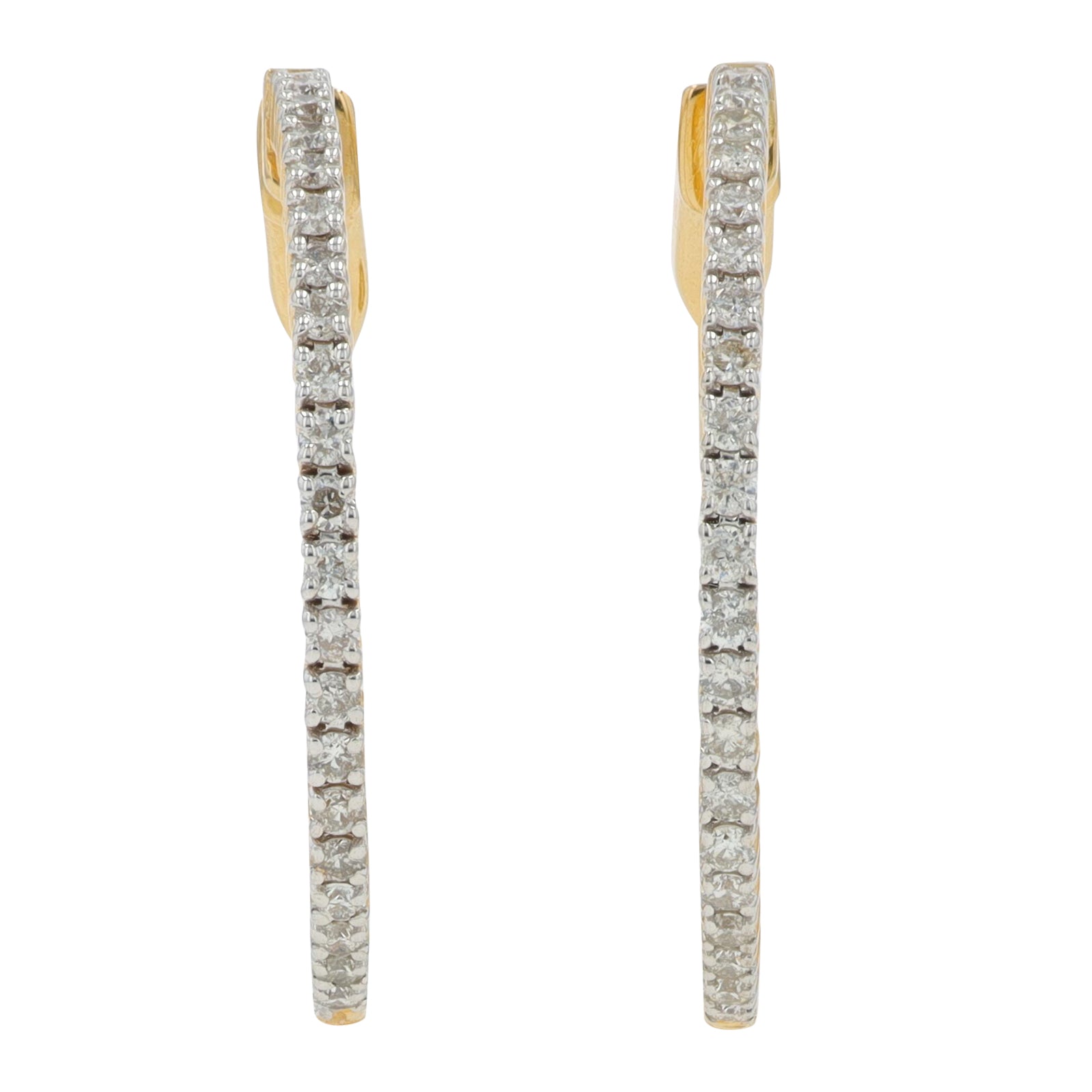 14K YG .55 CT Diamond Inside-Out Hoops
