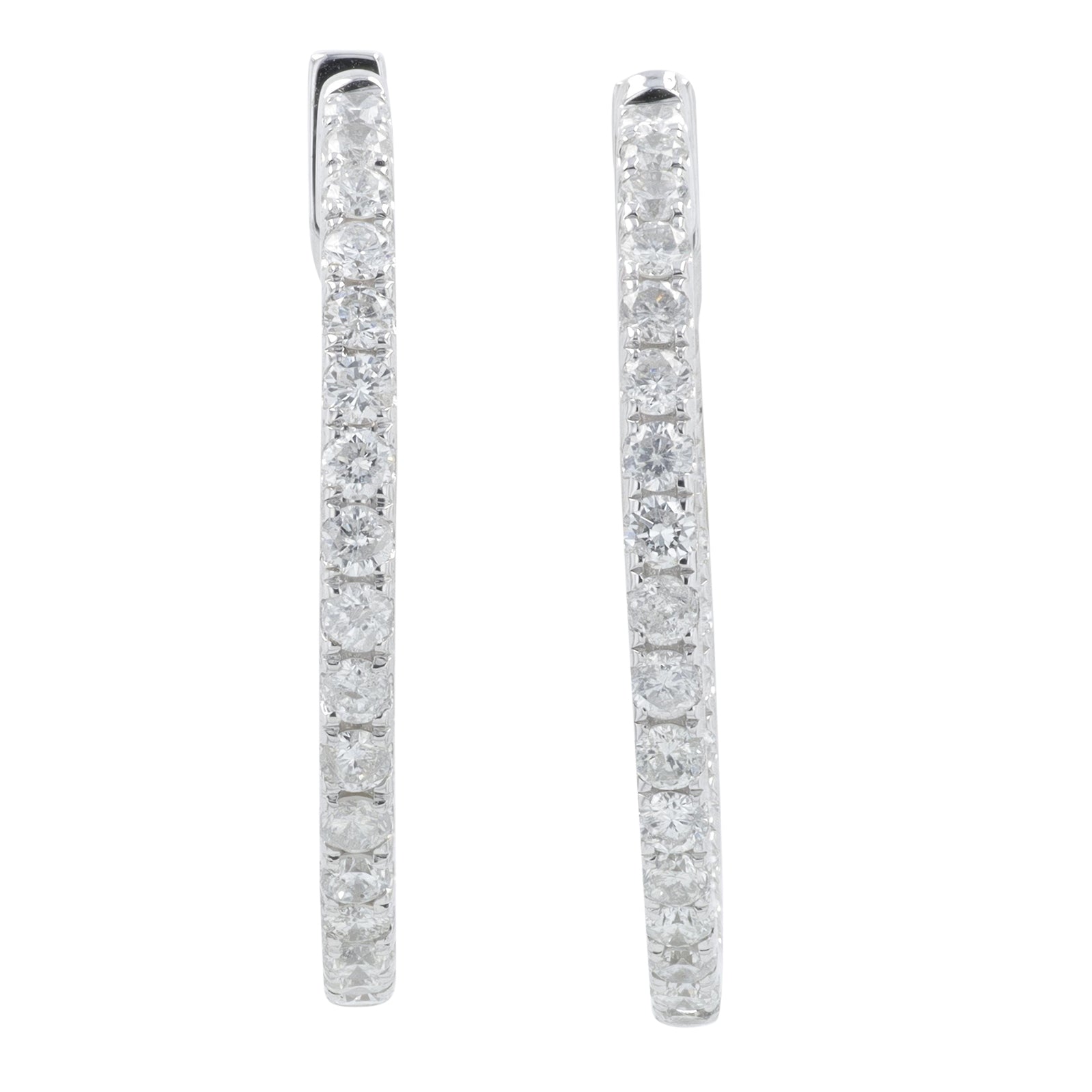 14K WG 1 CT Diamond Inside-Out Hoops