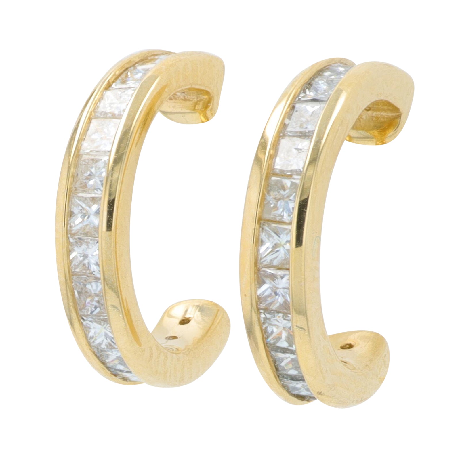 14K .50 CT Diamond C-Hoops<p><strong>More Colors Available</p></strong>