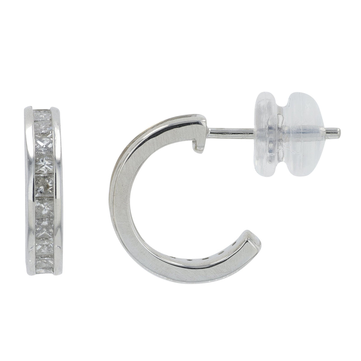 14K .50 CT Diamond C-Hoops<p><strong>More Colors Available</p></strong>