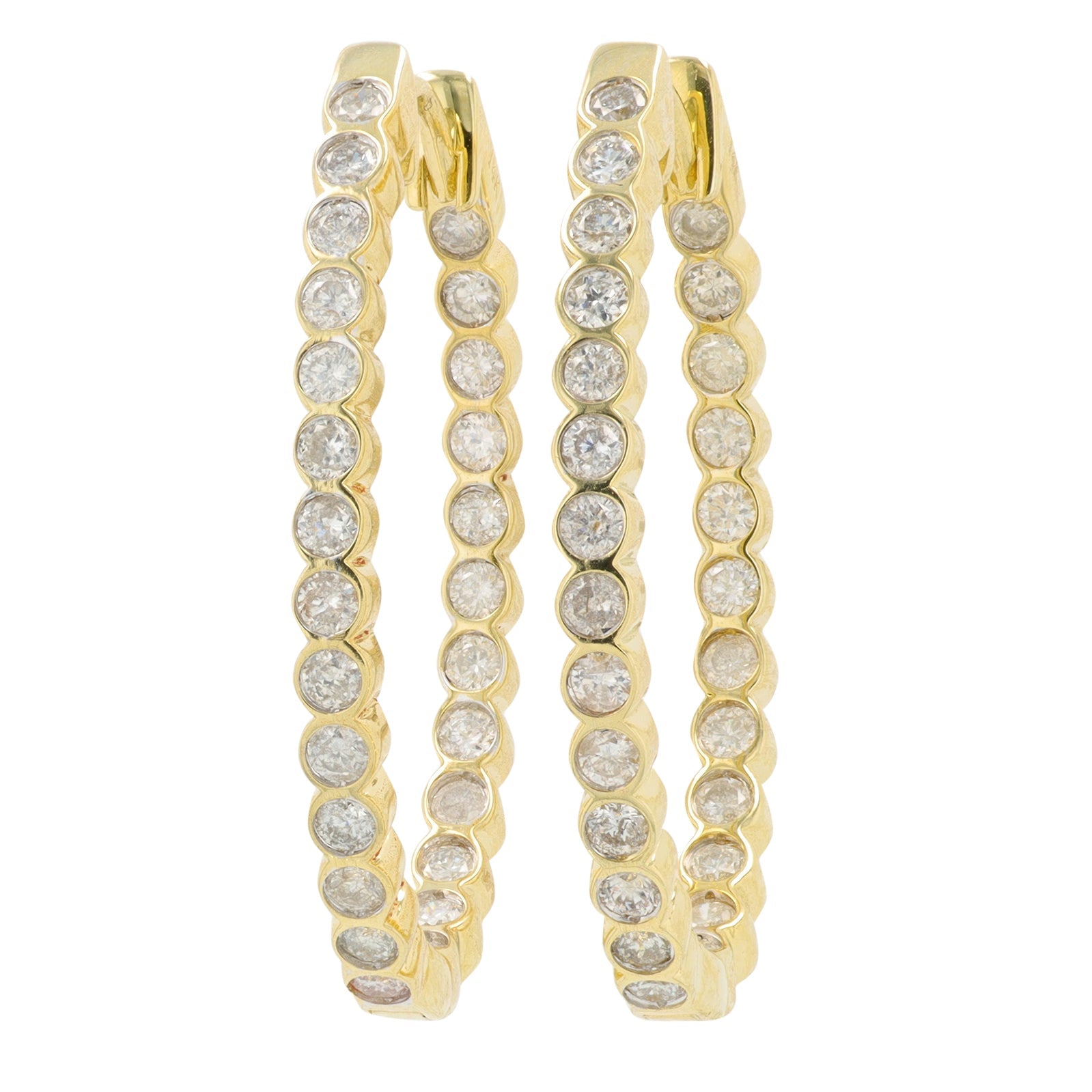 14K 1 CT Diamond Inside-Out Hoops<p><strong>More Colors Available</p></strong>