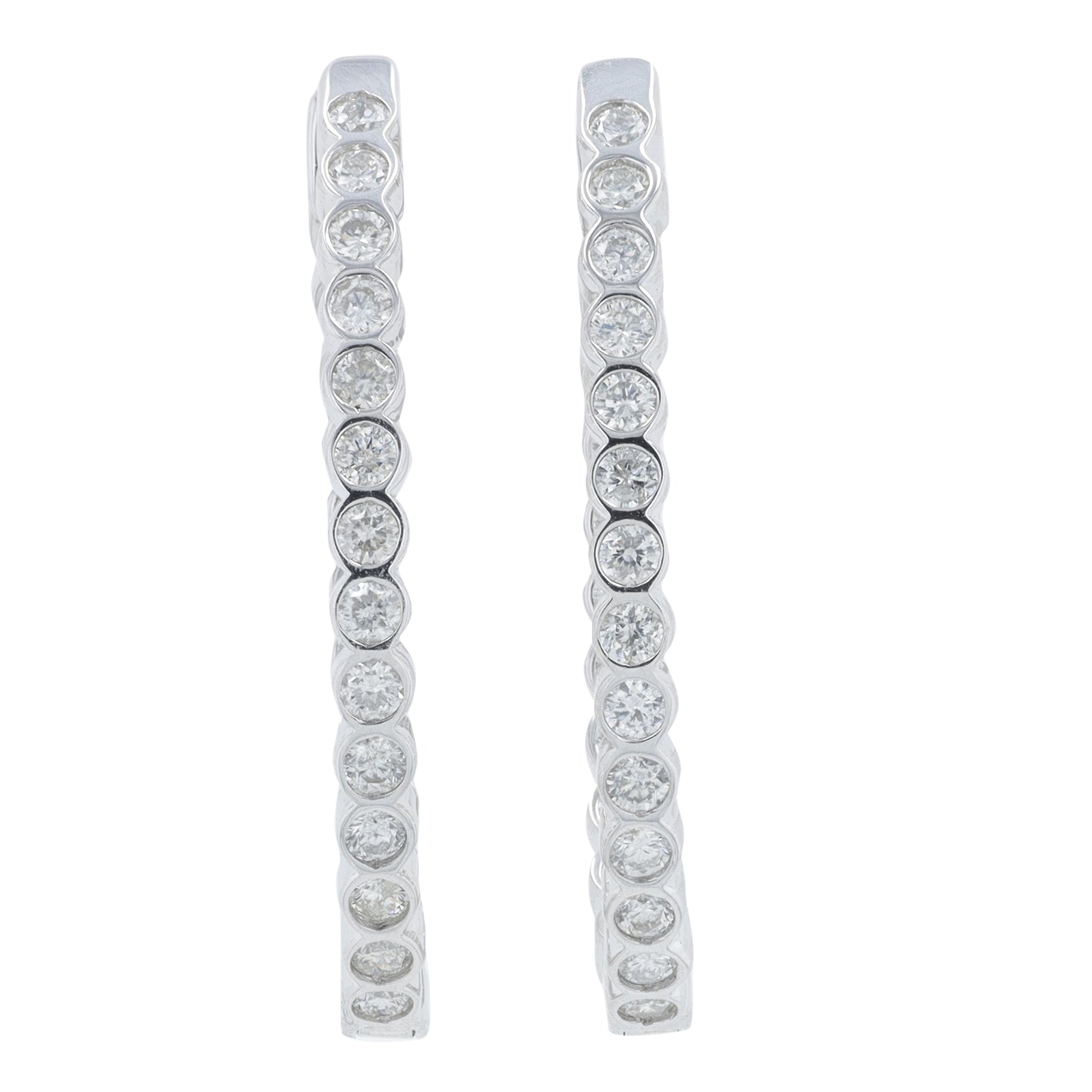 14K 1 CT Diamond Inside-Out Hoops<p><strong>More Colors Available</p></strong>