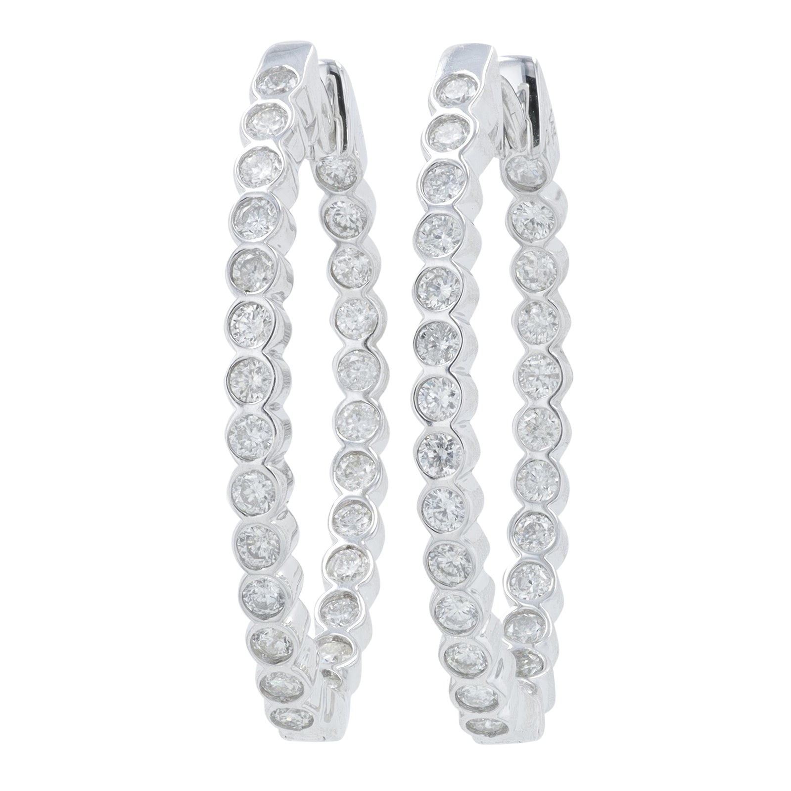14K 1 CT Diamond Inside-Out Hoops<p><strong>More Colors Available</p></strong>