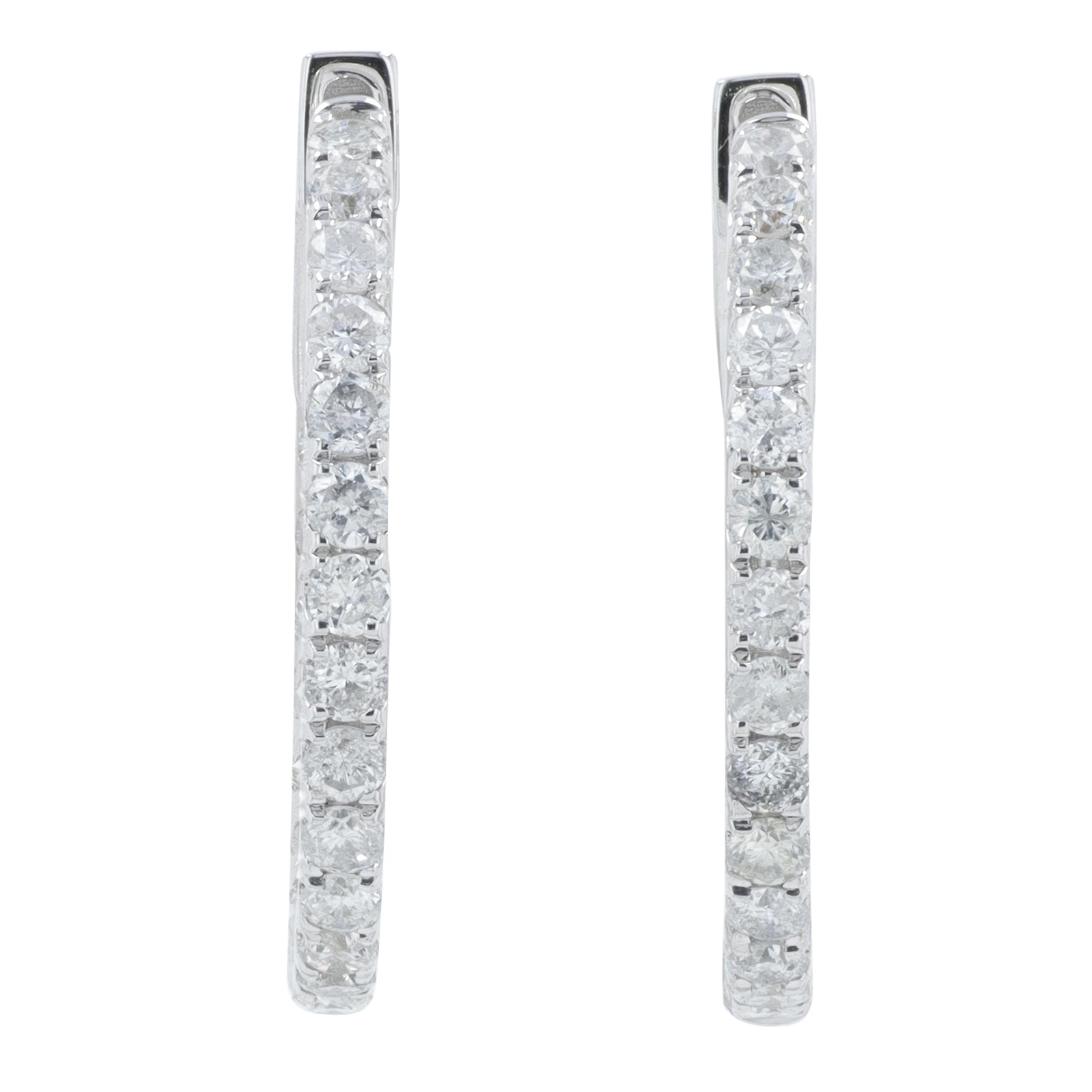 14K WG 1 CT Diamond Inside-Out Hoops