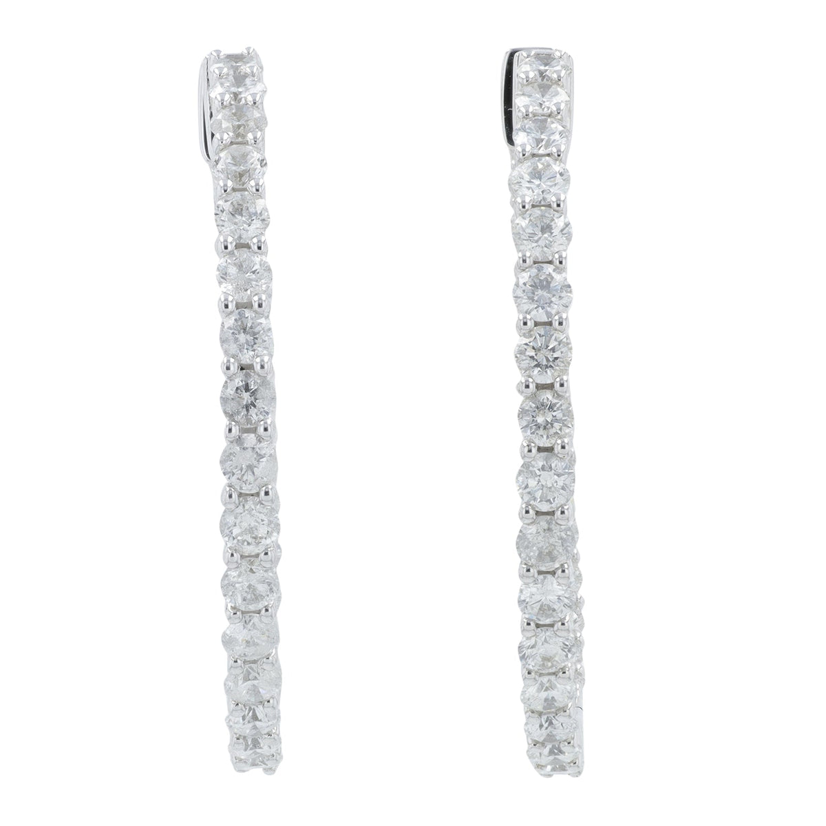14K WG 3 CT Diamond Inside-Out Hoops