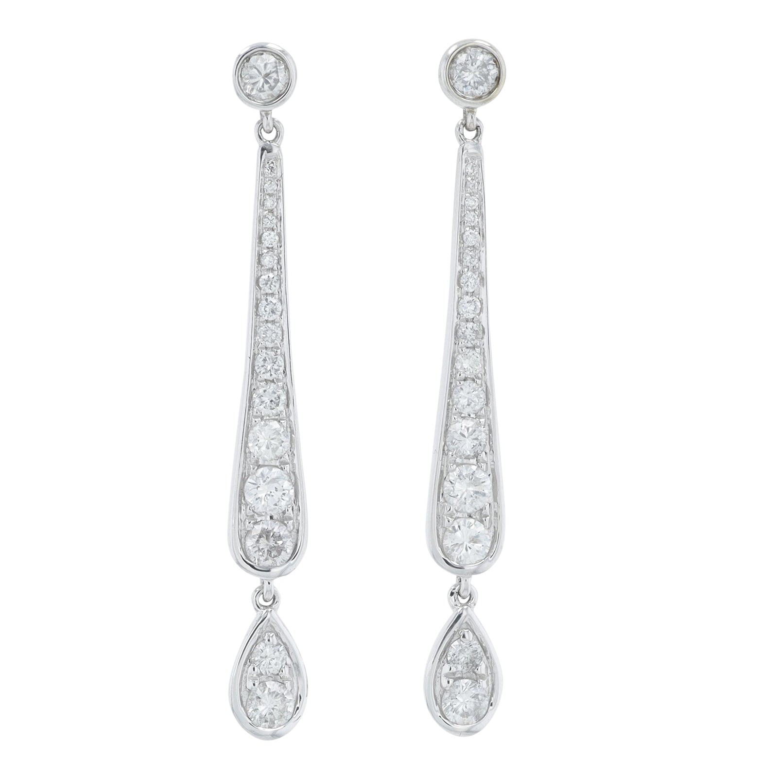 18K WG .77 CTW Diamond Earrings