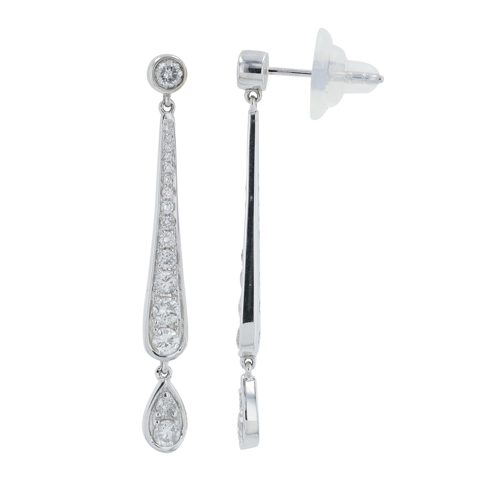 18K WG .77 CTW Diamond Earrings