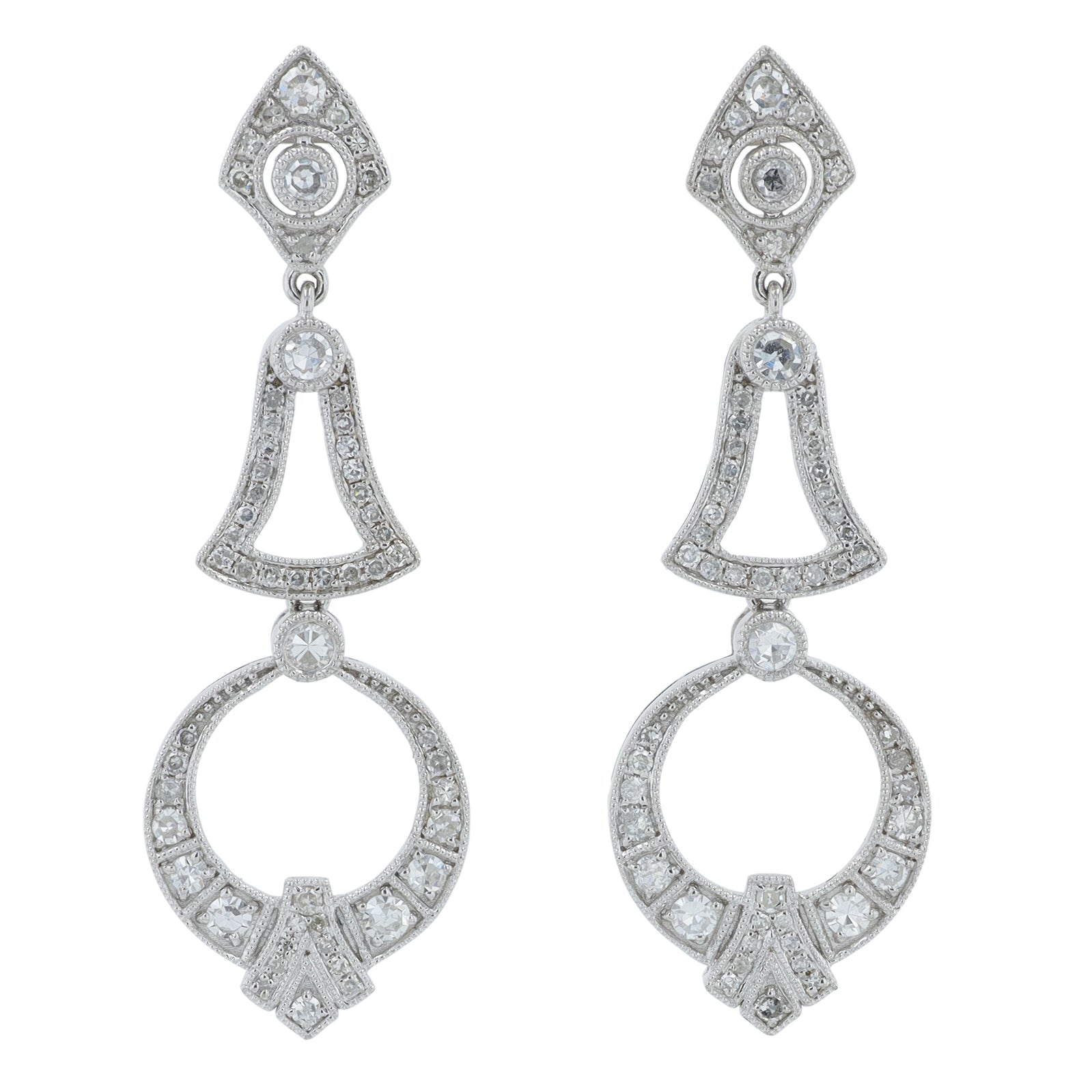 14K WG .87 CTW Diamond Earrings