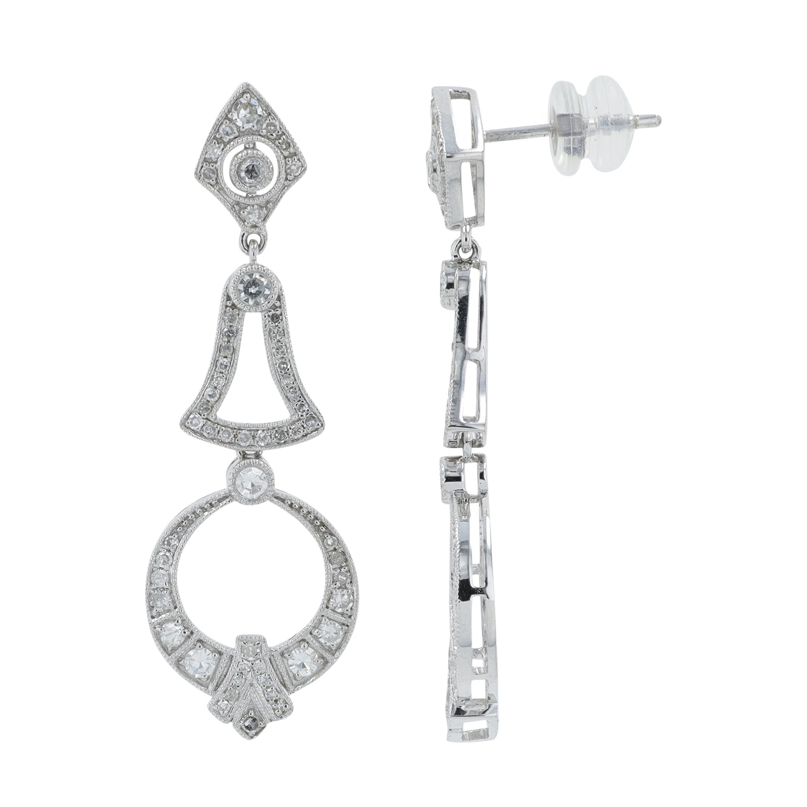 14K WG .87 CTW Diamond Earrings