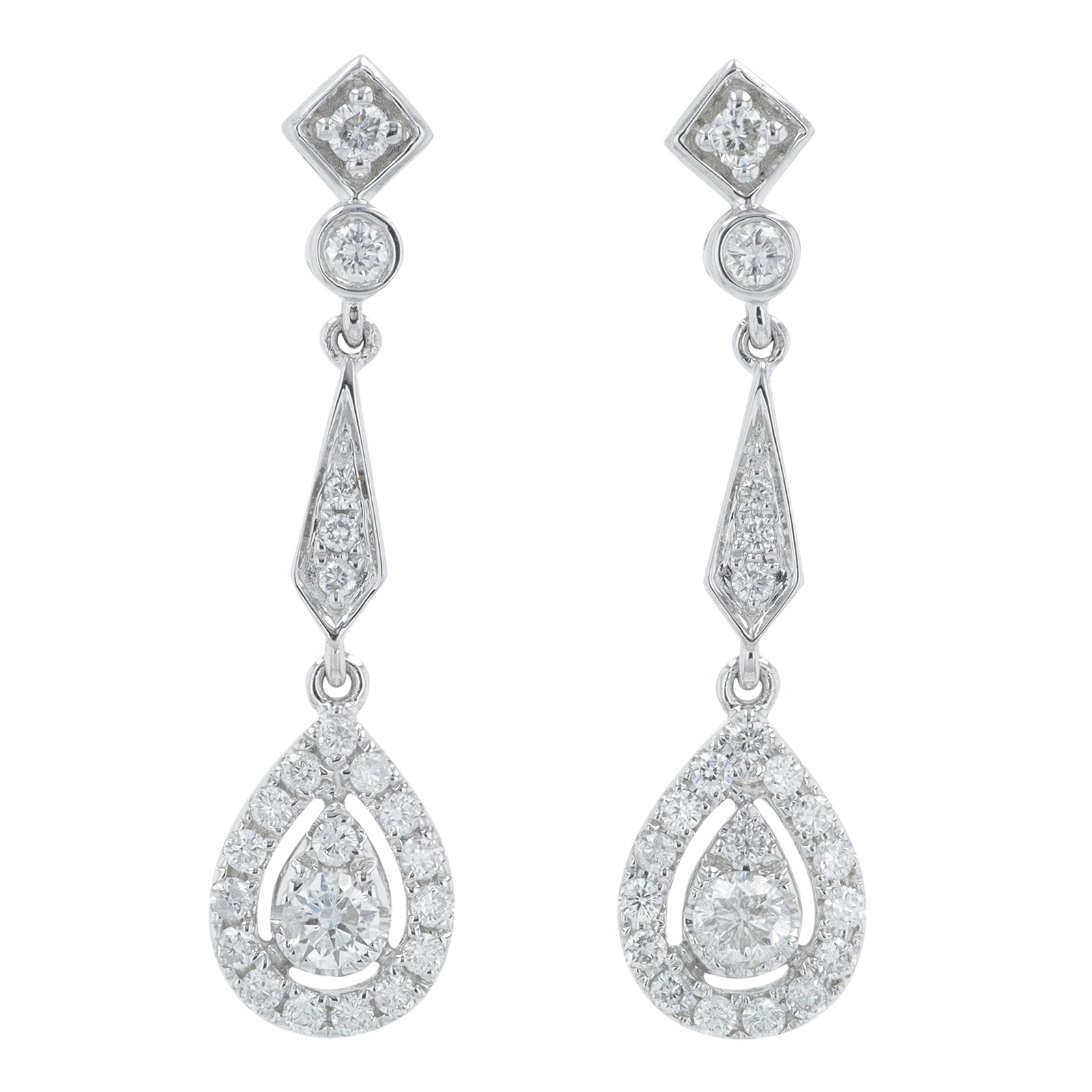 18K WG .82 CTW Diamond Earrings