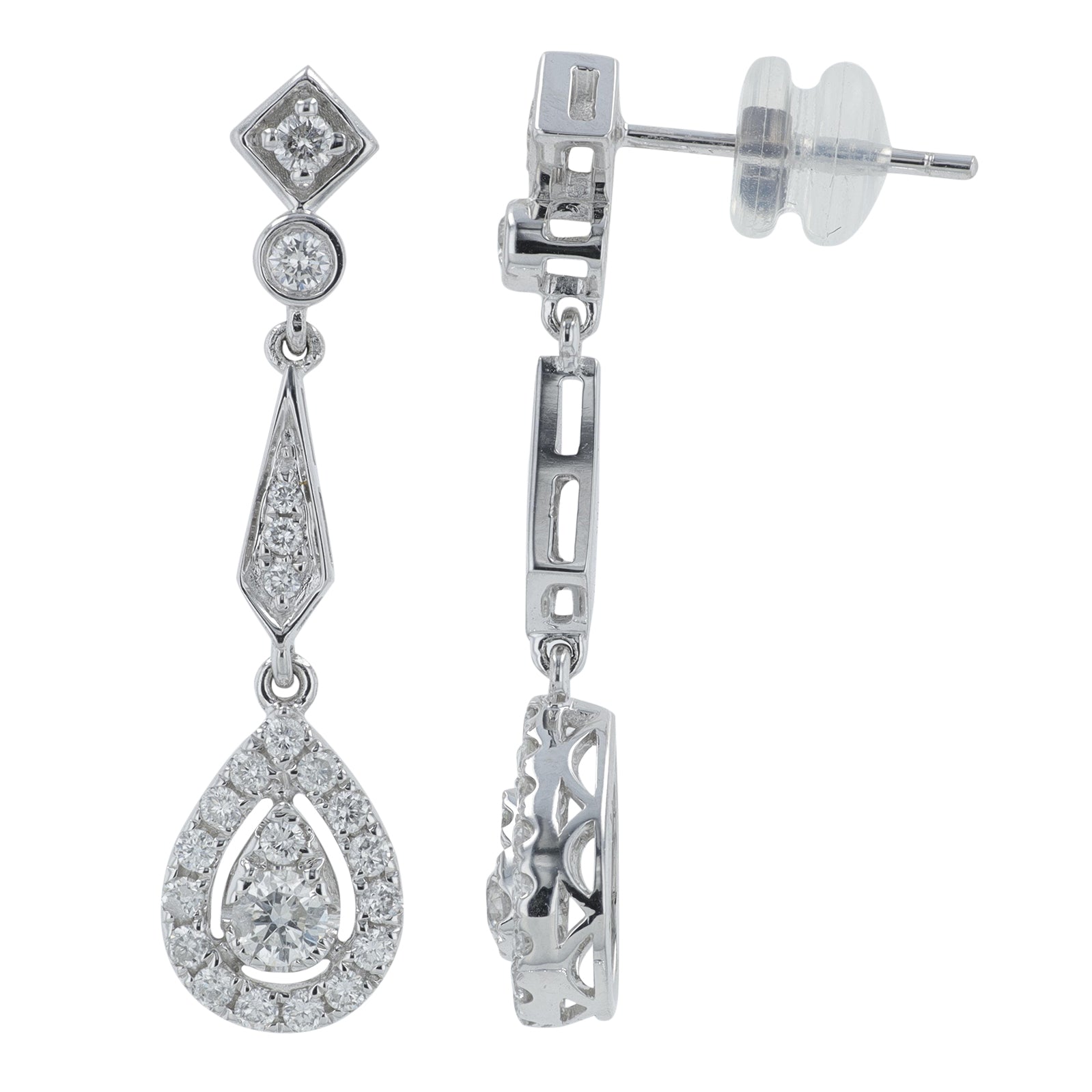 18K WG .82 CTW Diamond Earrings
