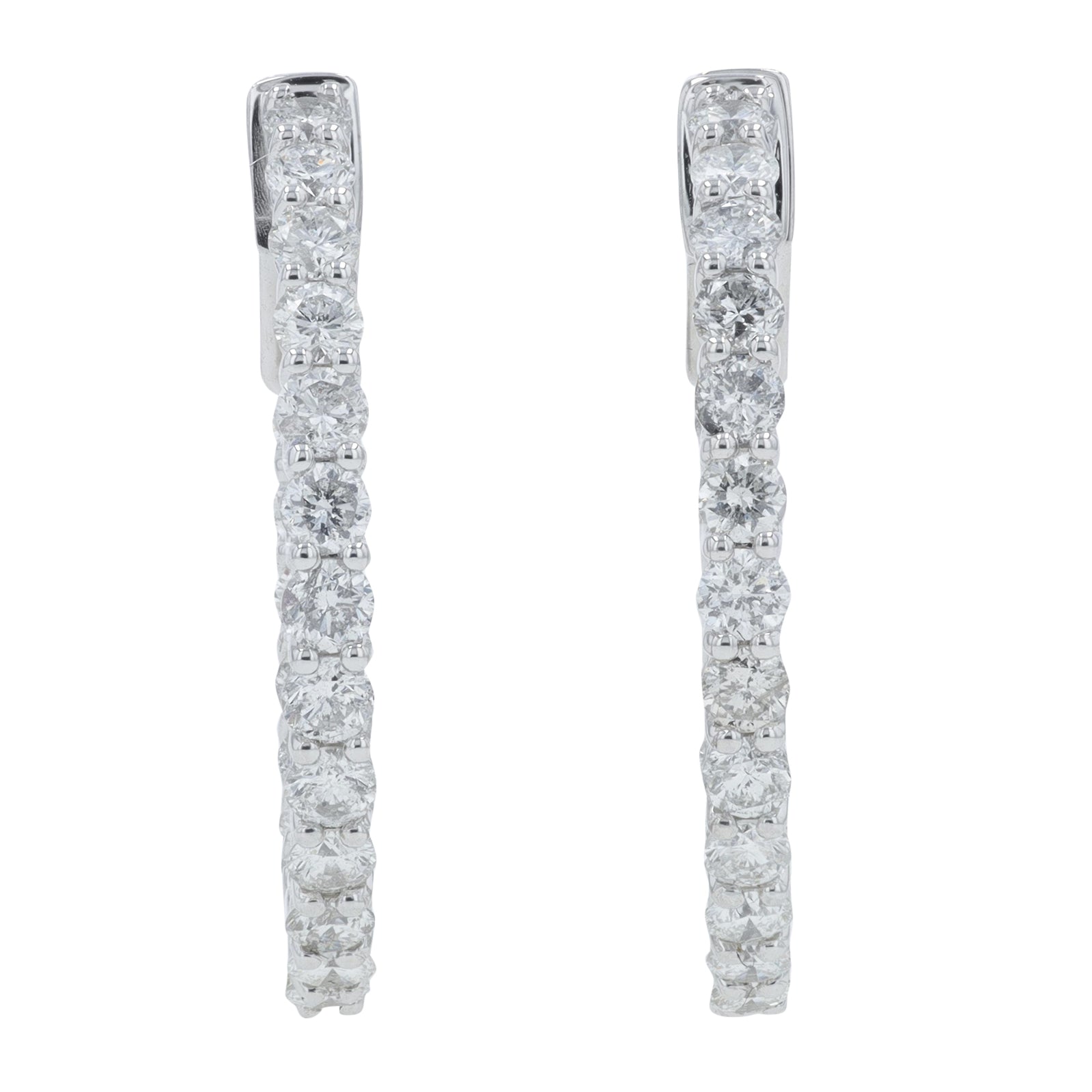 14K WG 2.12 CT Diamond Inside-Out Hoops