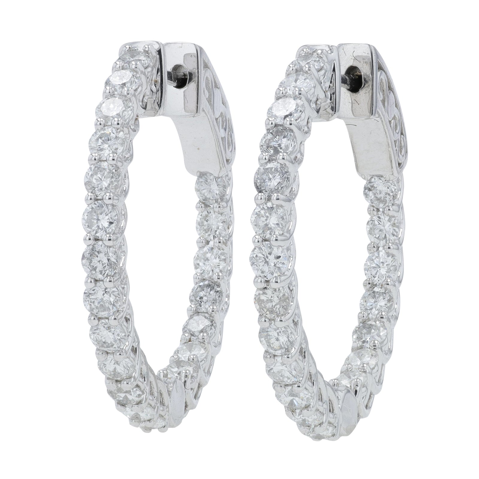 14K WG 2.05 CT Diamond Inside-Out Hoops