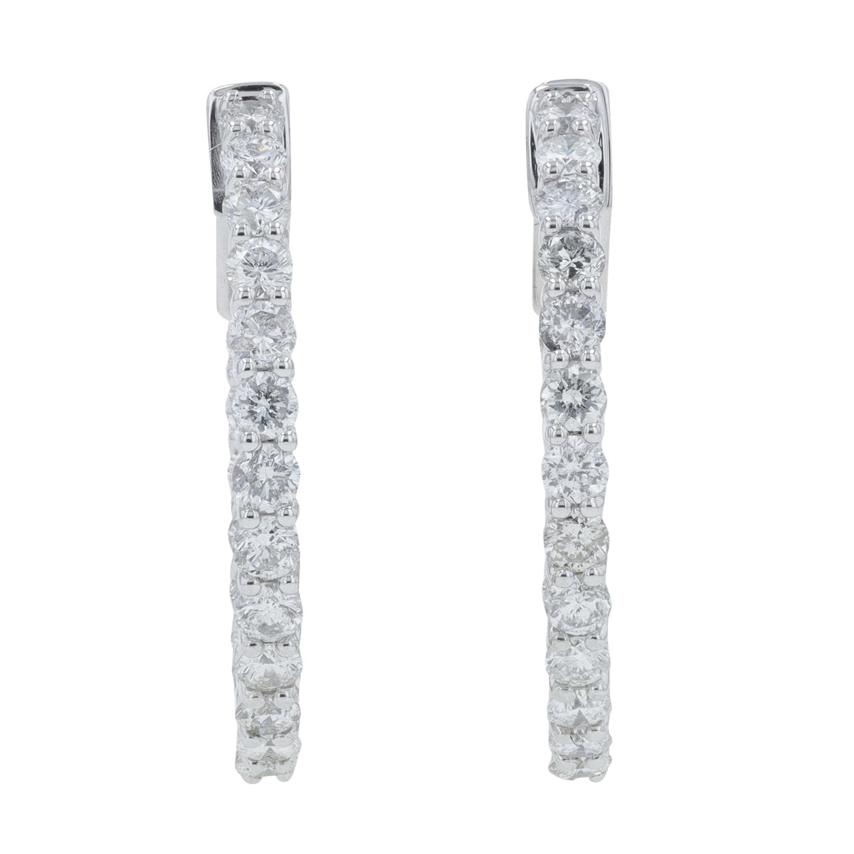14K WG 2.05 CT Diamond Inside-Out Hoops