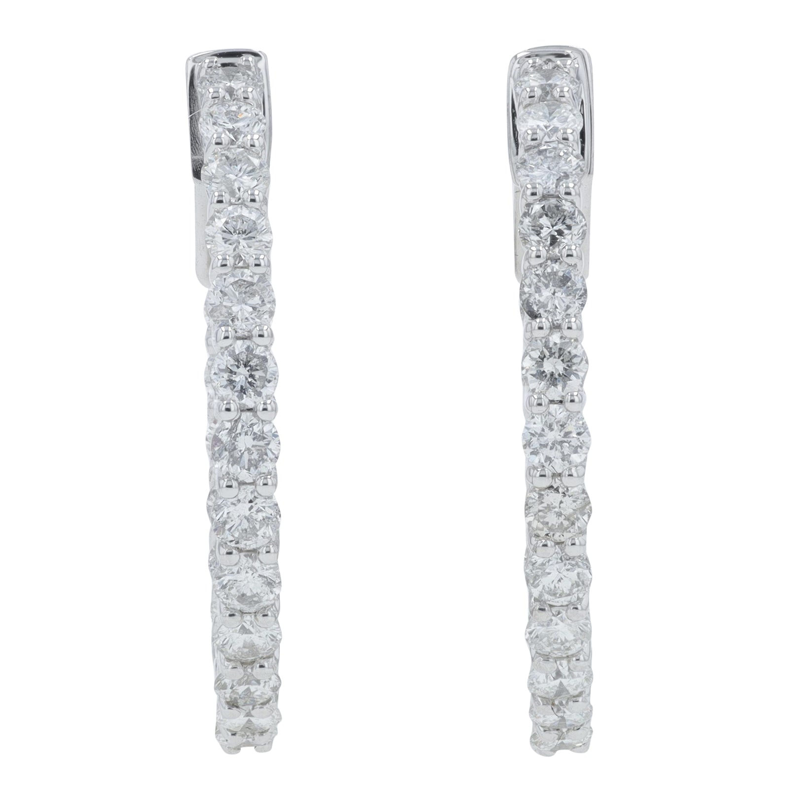 14K WG 2.21 CT Diamond Inside-Out Hoops