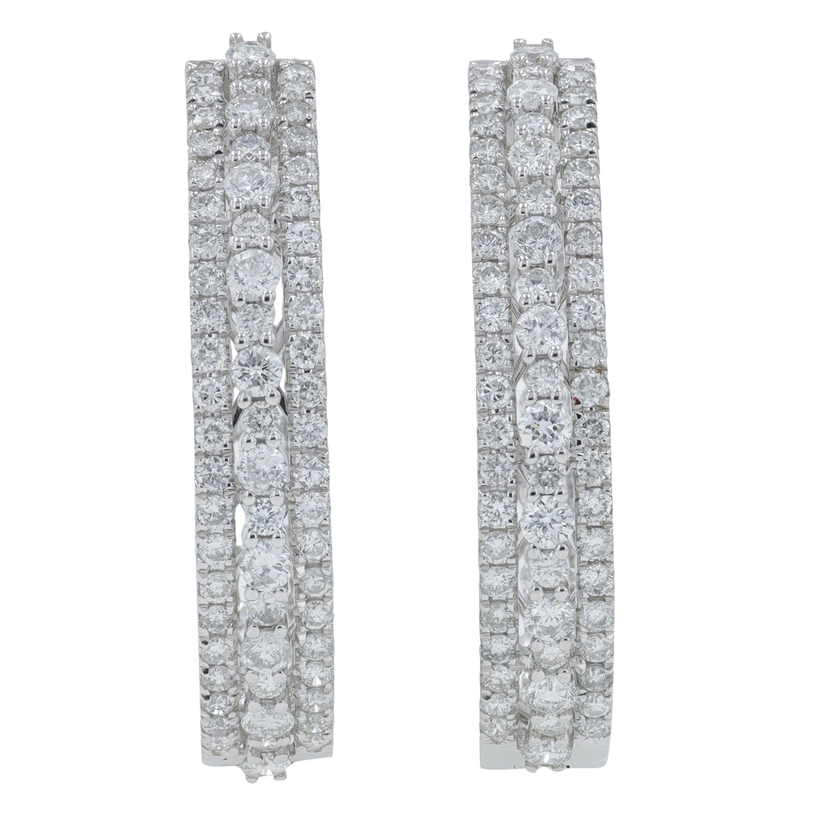 14K WG 3.21 CT Diamond Inside-Out Hoops