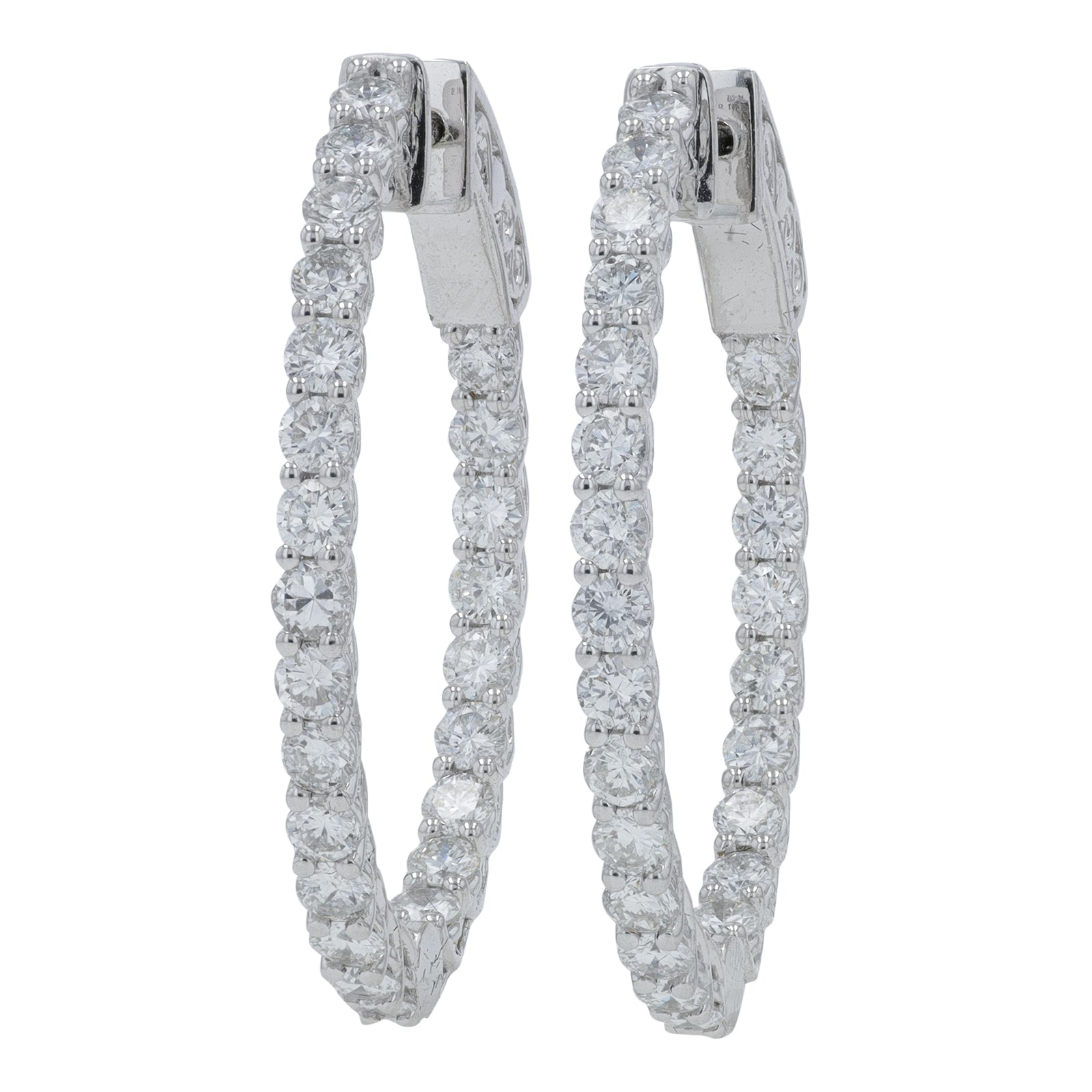 14K WG 2.84 CT Diamond Inside-Out Hoops
