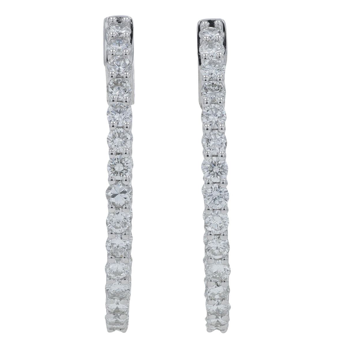 14K WG 2.84 CT Diamond Inside-Out Hoops