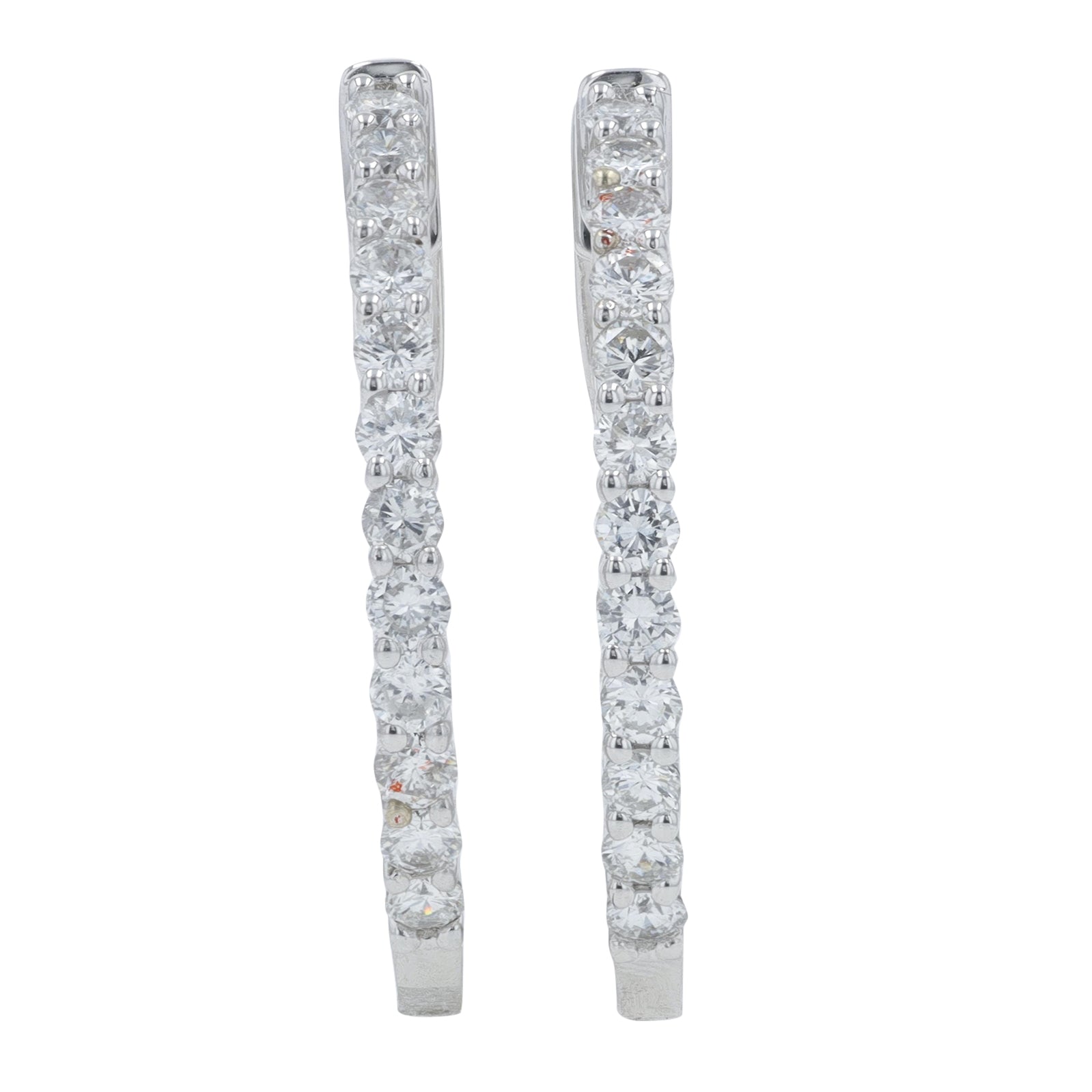 14K WG 1.58 CT Diamond Inside-Out Hoops