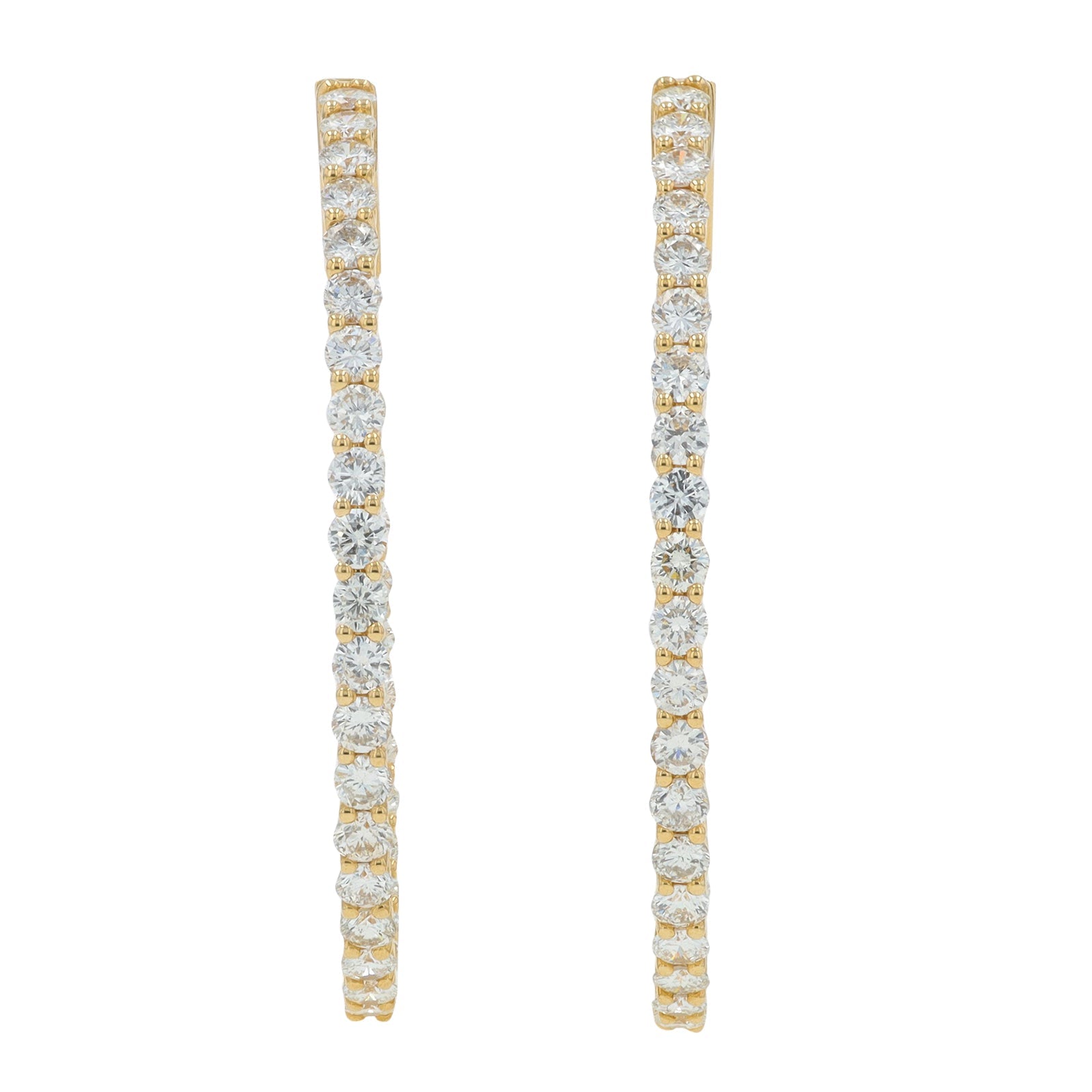 14K YG 3.01 CT Diamond Inside-Out Hoops