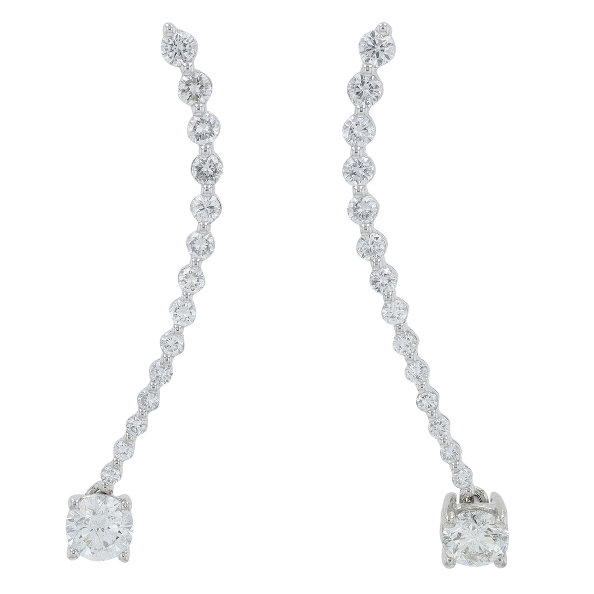 18K WG 2 CTW Diamond Earrings