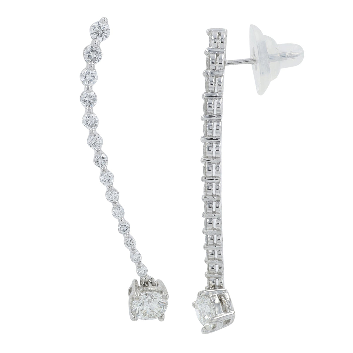 18K WG 2 CTW Diamond Earrings
