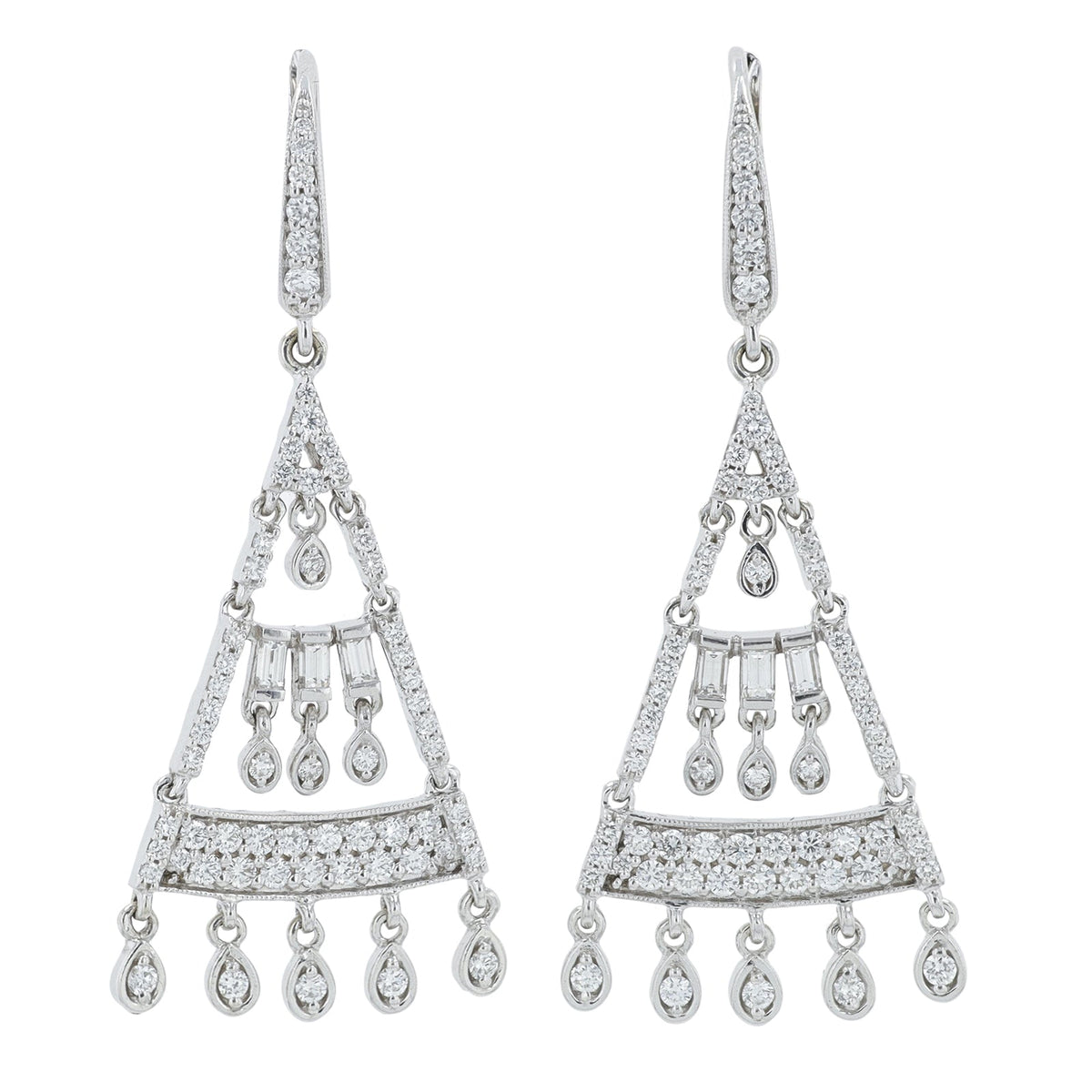 18K WG 1.45 CTW Diamond Earrings