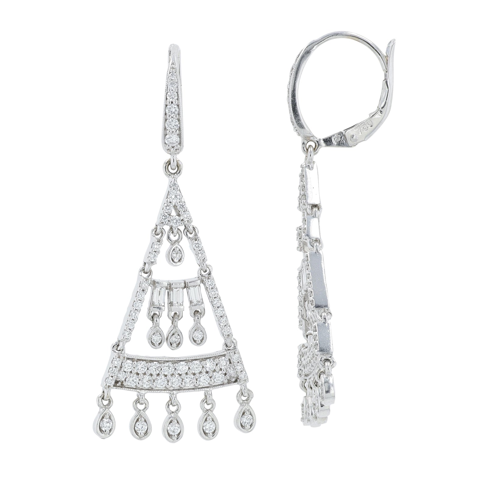 18K WG 1.45 CTW Diamond Earrings