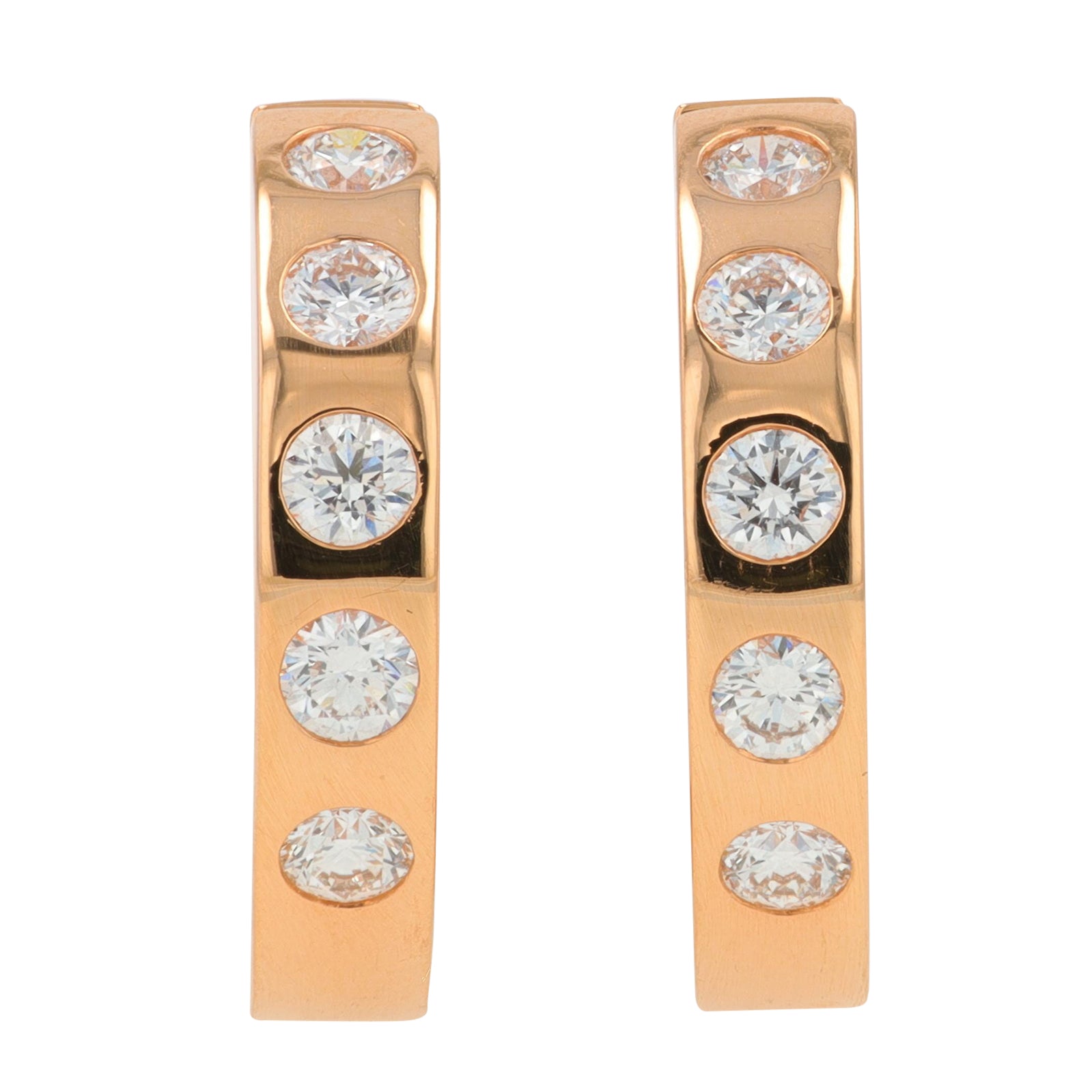 18K RG Penny Preville .70 CTW Diamond Hoops