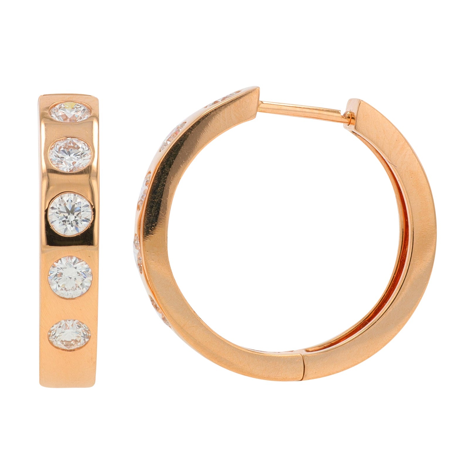 18K RG Penny Preville .70 CTW Diamond Hoops