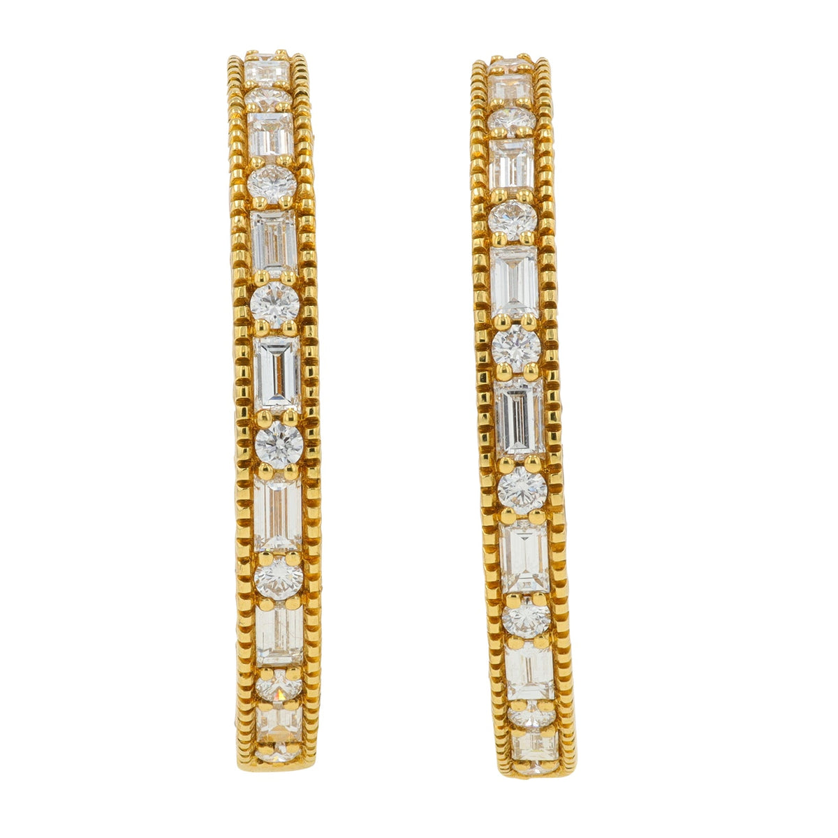 18K YG Penny Preville 1.74 CTW Diamond Hoops