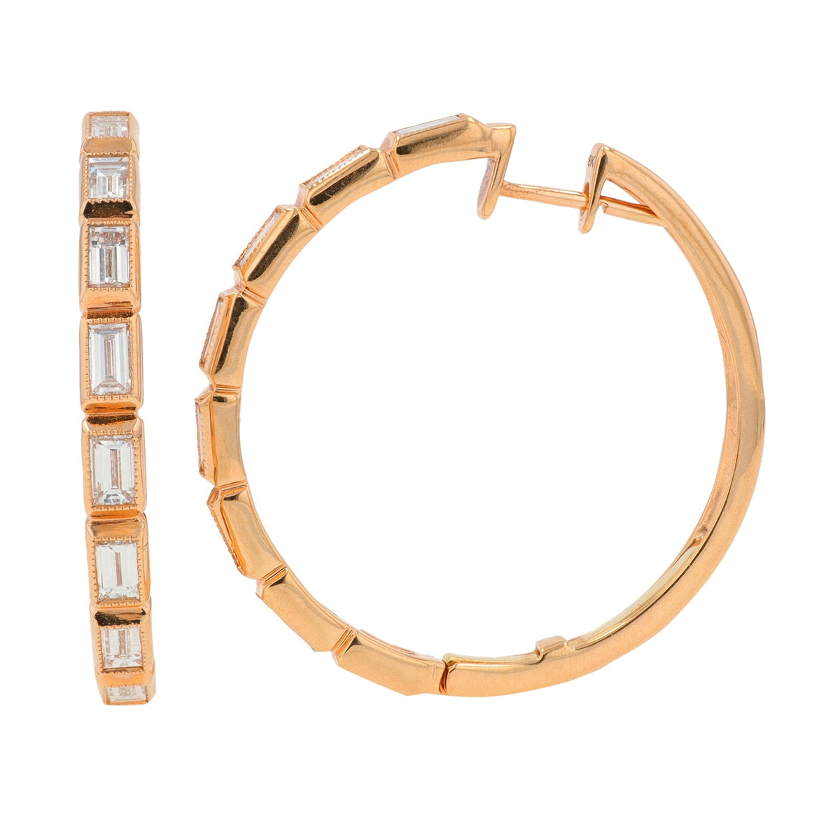 18K RG Penny Preville 1.47 CTW Diamond Hoops