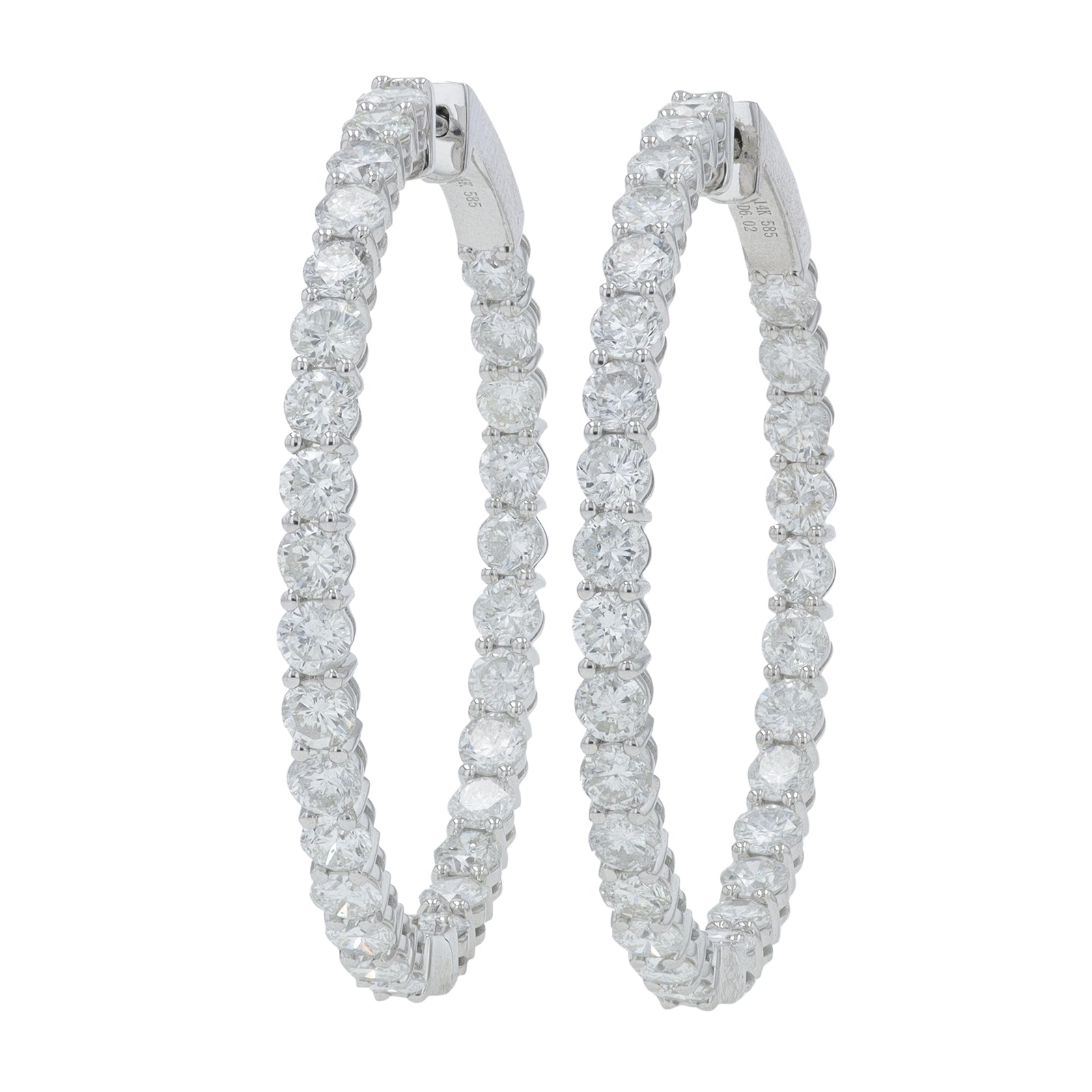 14K WG 1.34 CT Diamond Inside-Out Hoops