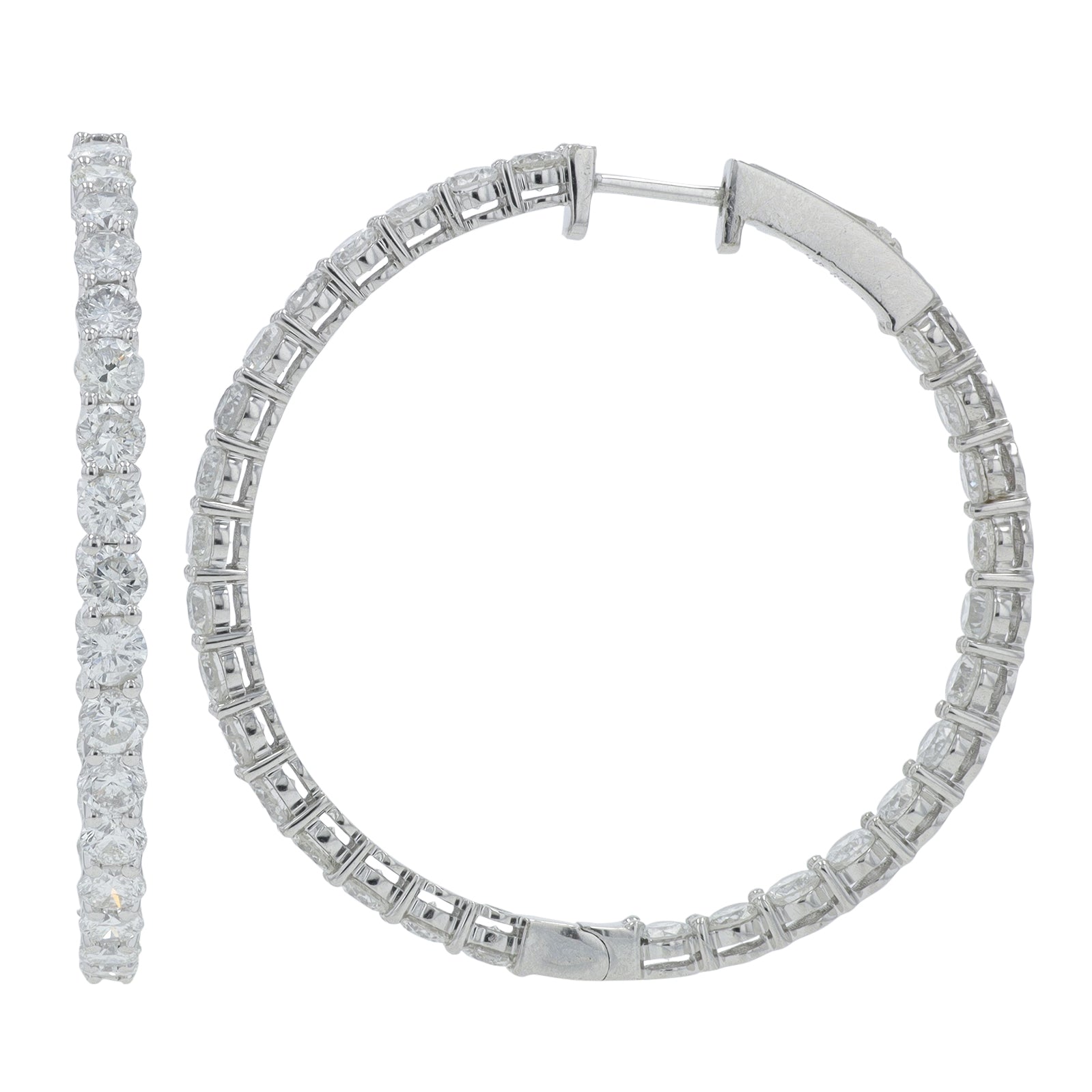 14K WG 6 CT Diamond Inside-Out Hoops