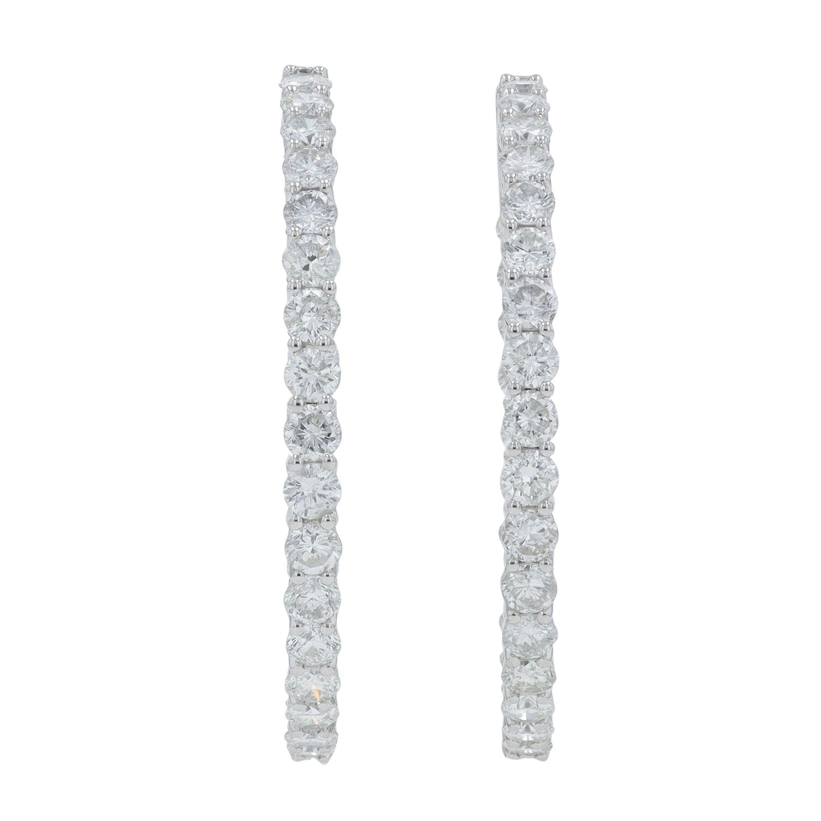 14K WG 6 CT Diamond Inside-Out Hoops