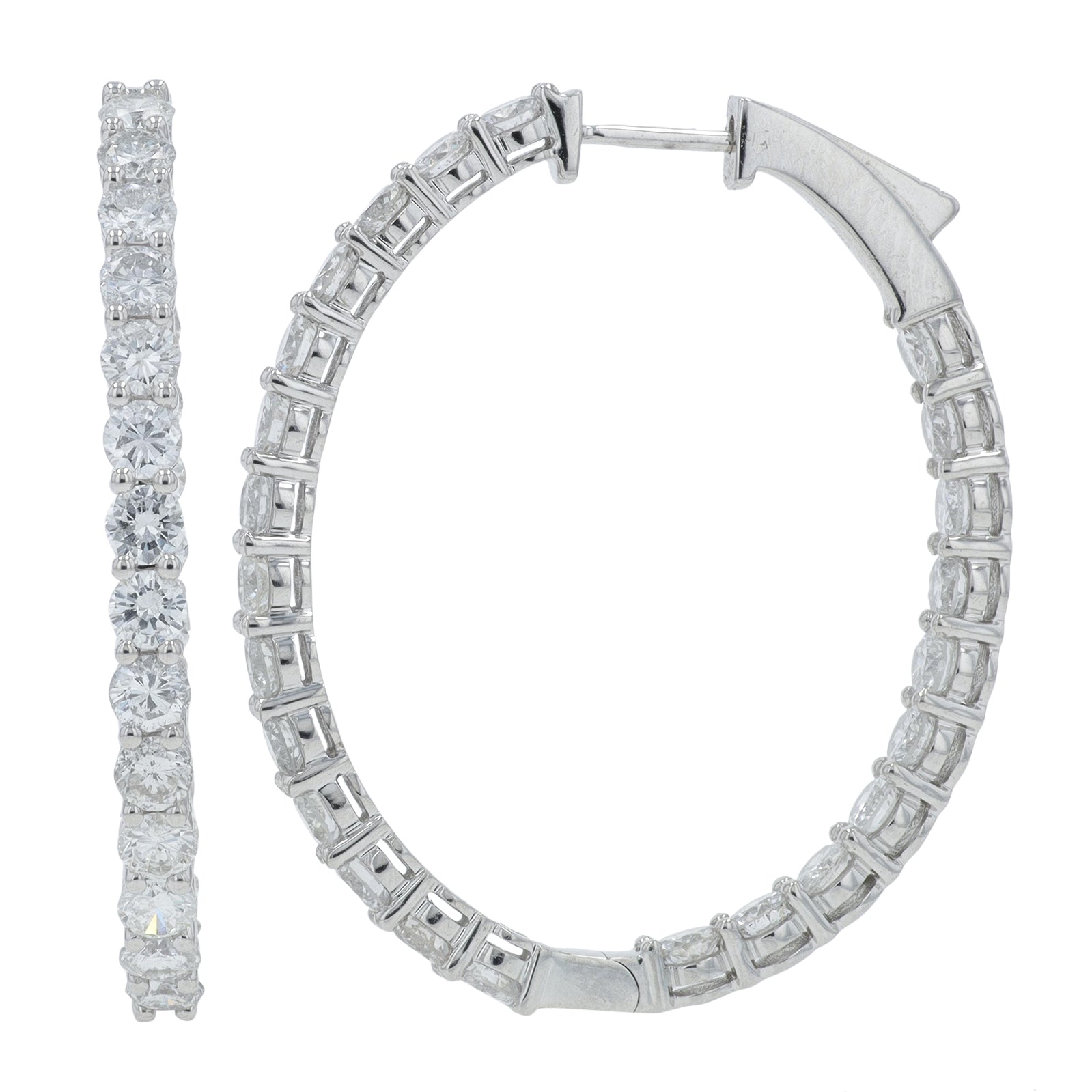 14K WG 4.89 CT Diamond Inside-Out Hoops