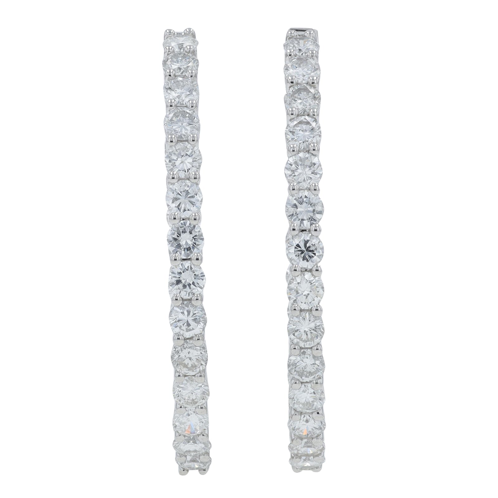 14K WG 4.89 CT Diamond Inside-Out Hoops