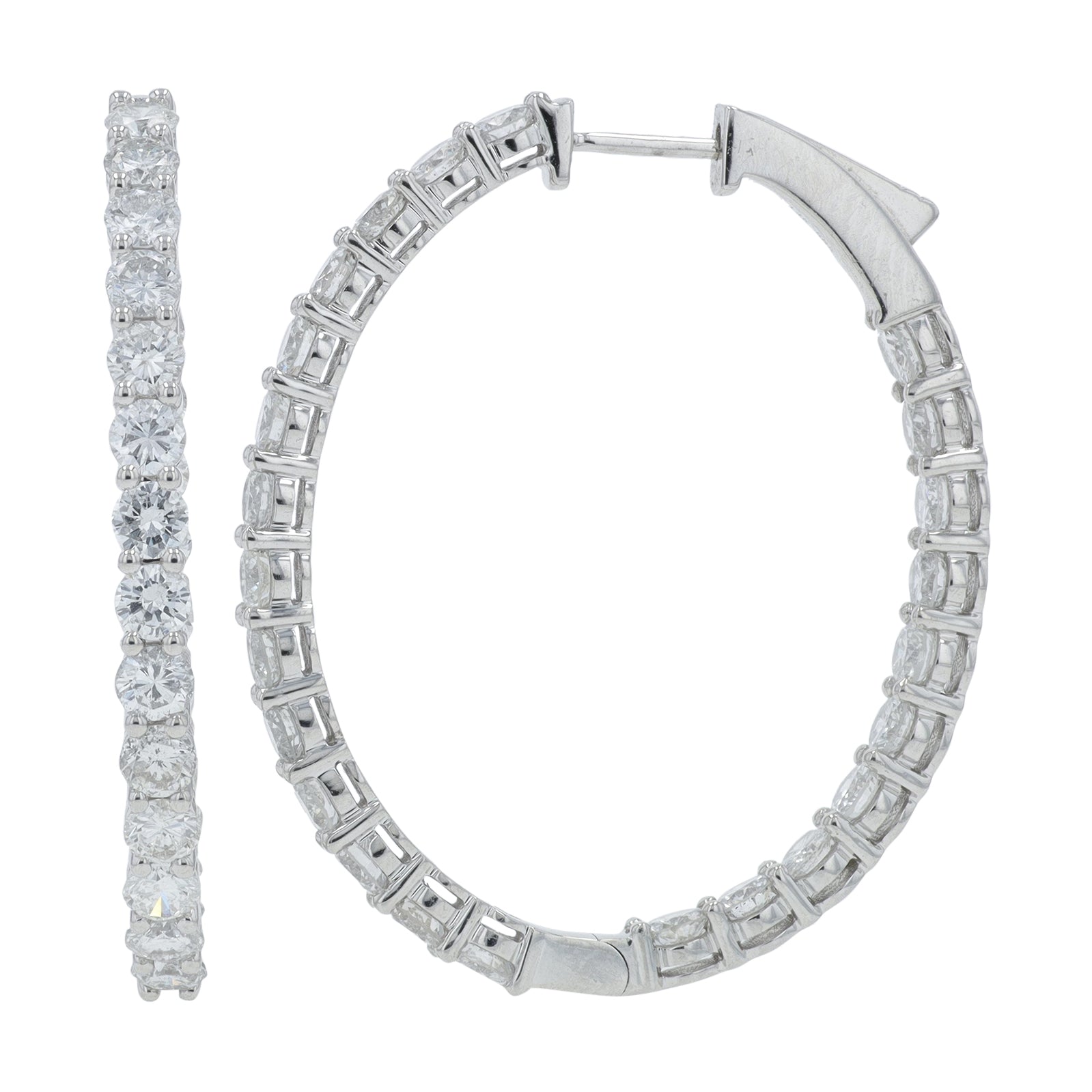 14K WG 5.78 CT Diamond Inside-Out Hoops
