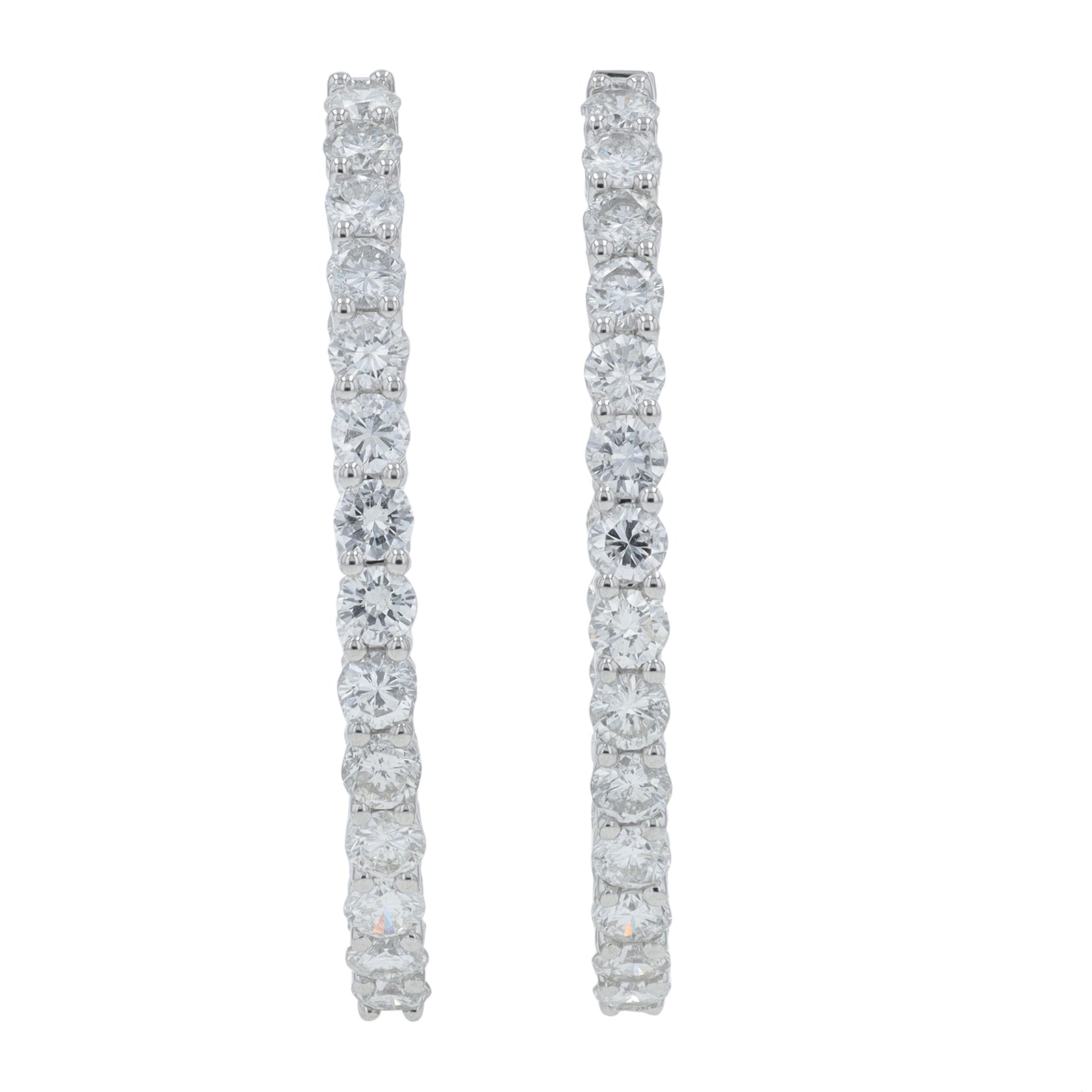 14K WG 5.78 CT Diamond Inside-Out Hoops