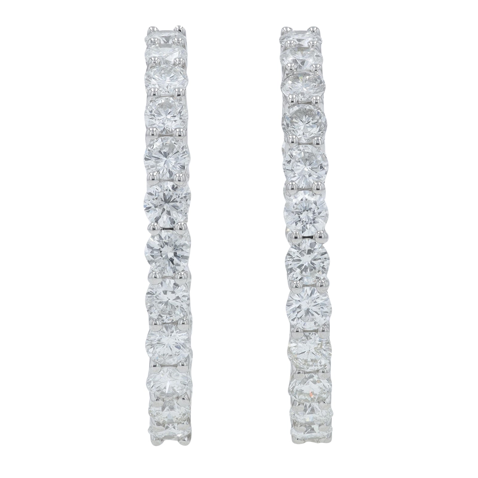 14K WG 6.19 CT Diamond Inside-Out Hoops