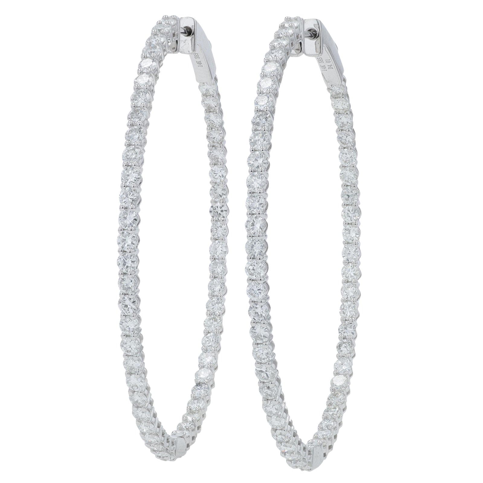 14K WG 4 CT Diamond Inside-Out Hoops