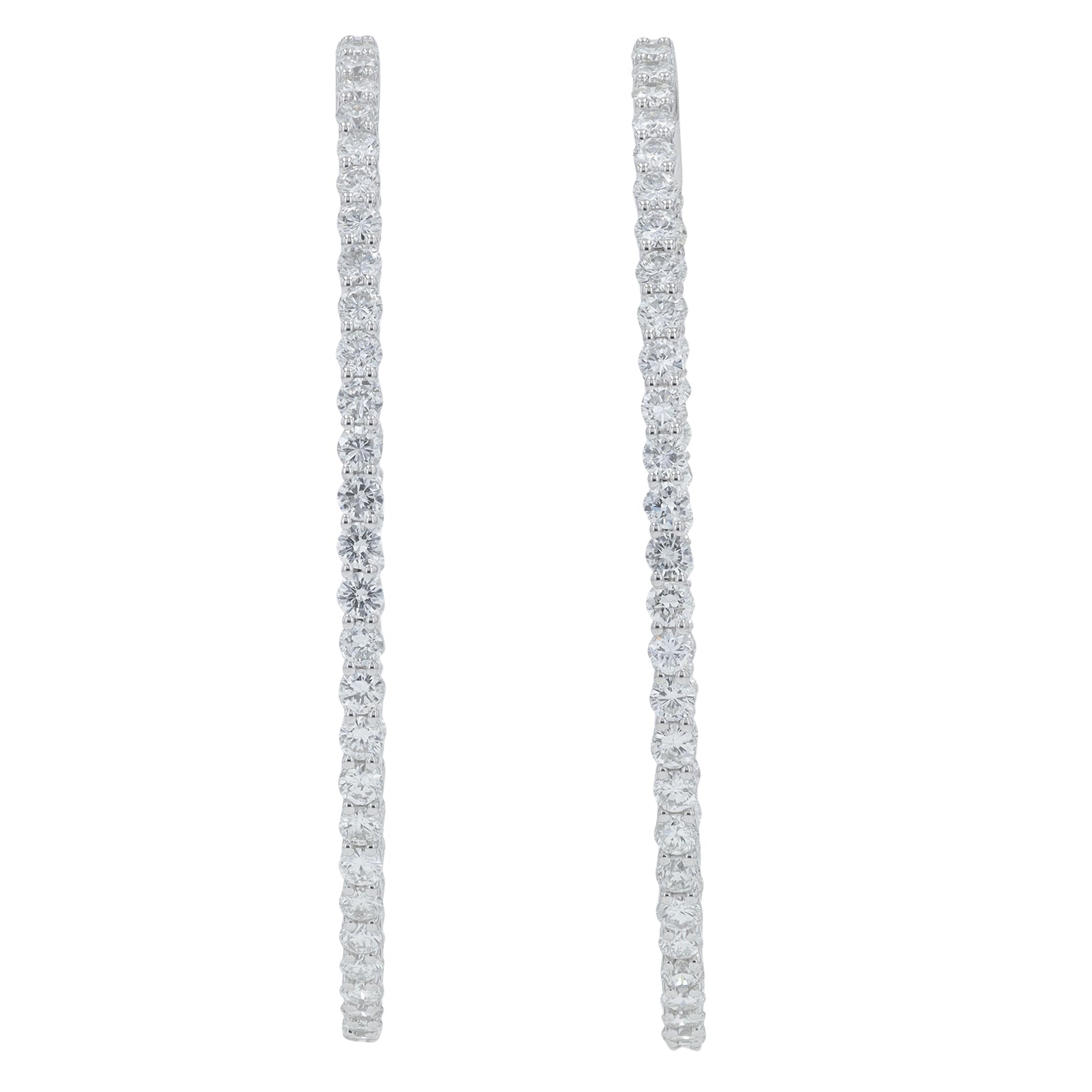 14K WG 4 CT Diamond Inside-Out Hoops